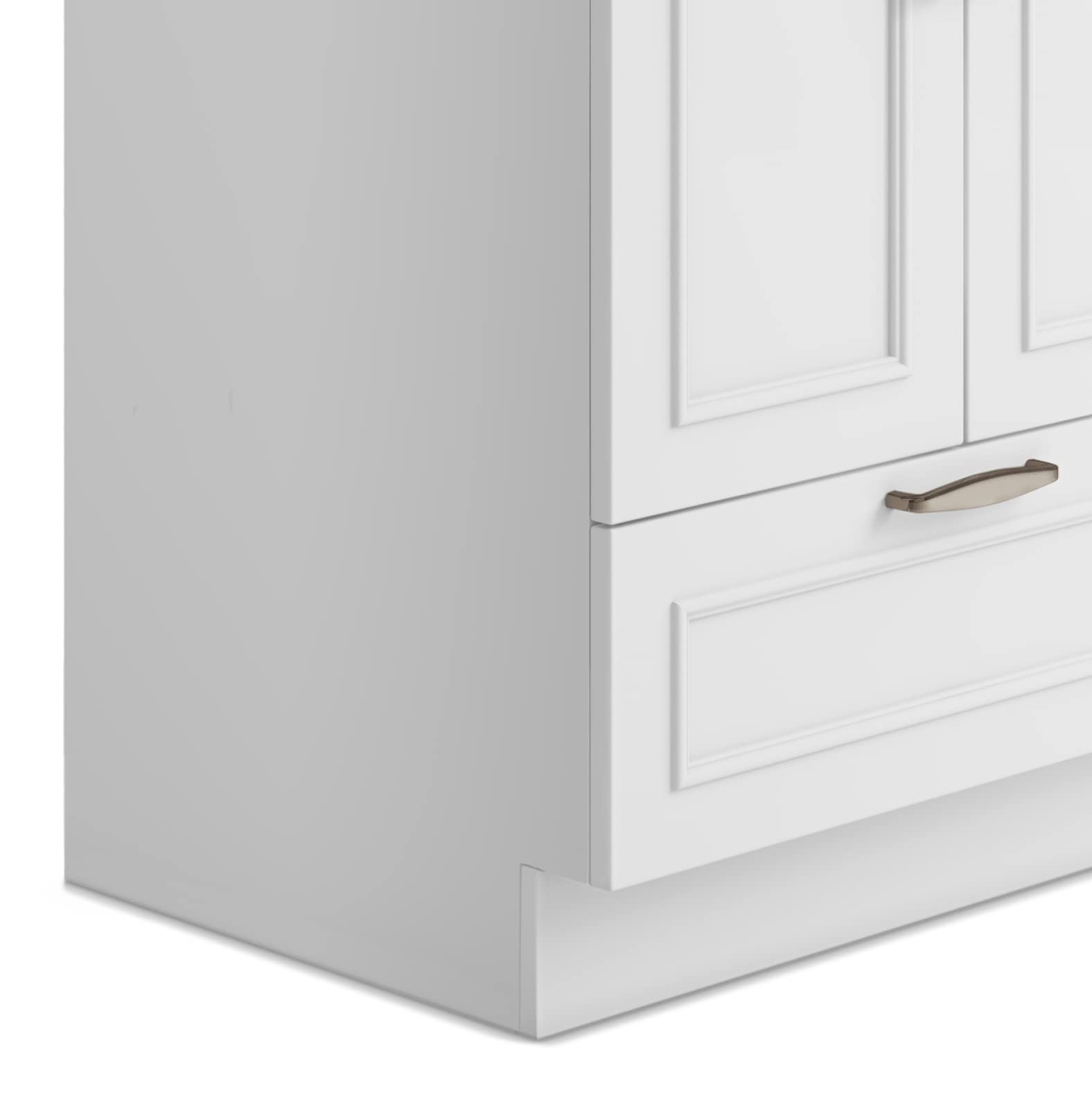 SIMPLIHOME 24-inch White Utility Sink Cabinet with Faucet - Stainless Steel Laundry Sink & Storage Drawer - Perfect for Laundry Room, Garage, Mudroom, Basement & Workshop Organization