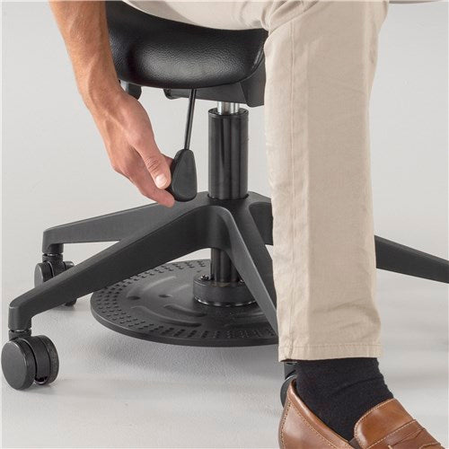 Safco 3438BL Vinyl Lab Stool - Adjustable Saddle Seat for Laboratories, Classrooms & Workstations | Ergonomic Design for Comfort & Support