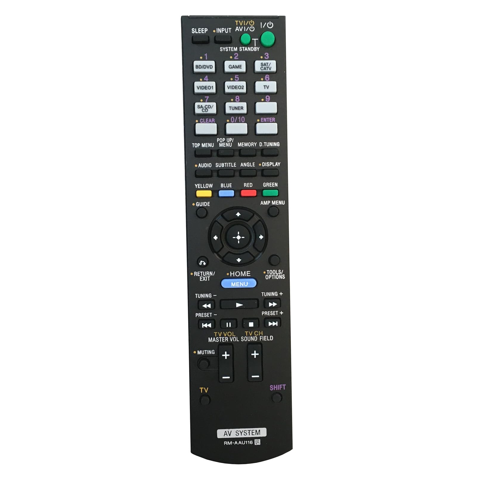 Original Sony RM-AAU116 Replacement Remote Control for STR-DH740/STR-DH830 AV Receiver - Perfect for Home Theater & Entertainment System Setup
