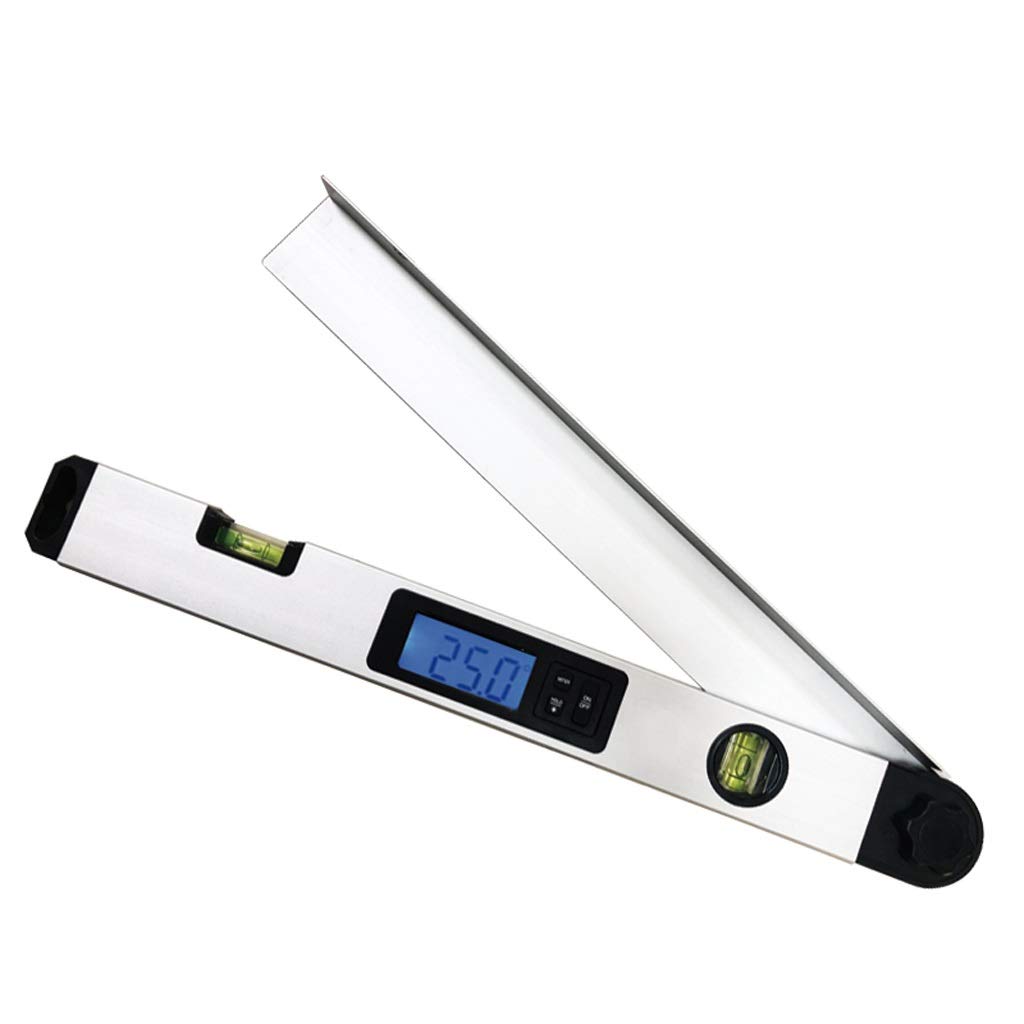 SLATIOM Digital Angle Finder & Inclinometer - 0-230° Precision Protractor with 400mm Metal Ruler, Level Measuring Gauge for Woodworking, Construction & DIY Projects