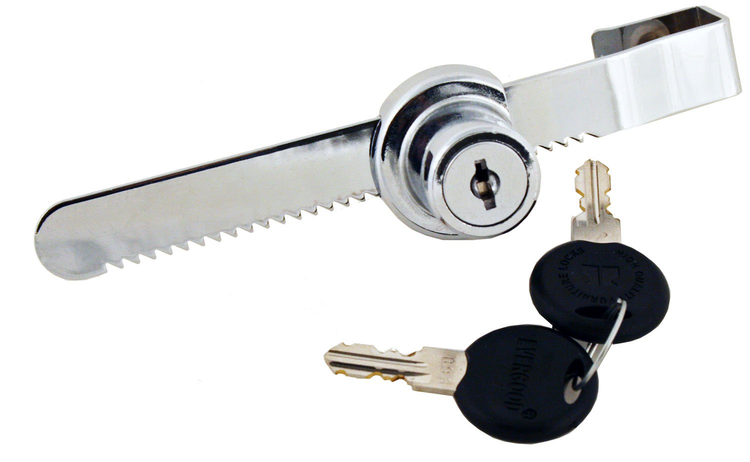 FJM Security 0220-KA Chrome Sliding Door Lock - Keyed Alike Ratchet Lock for Patio, Balcony & Glass Doors - Home Security & Child Safety