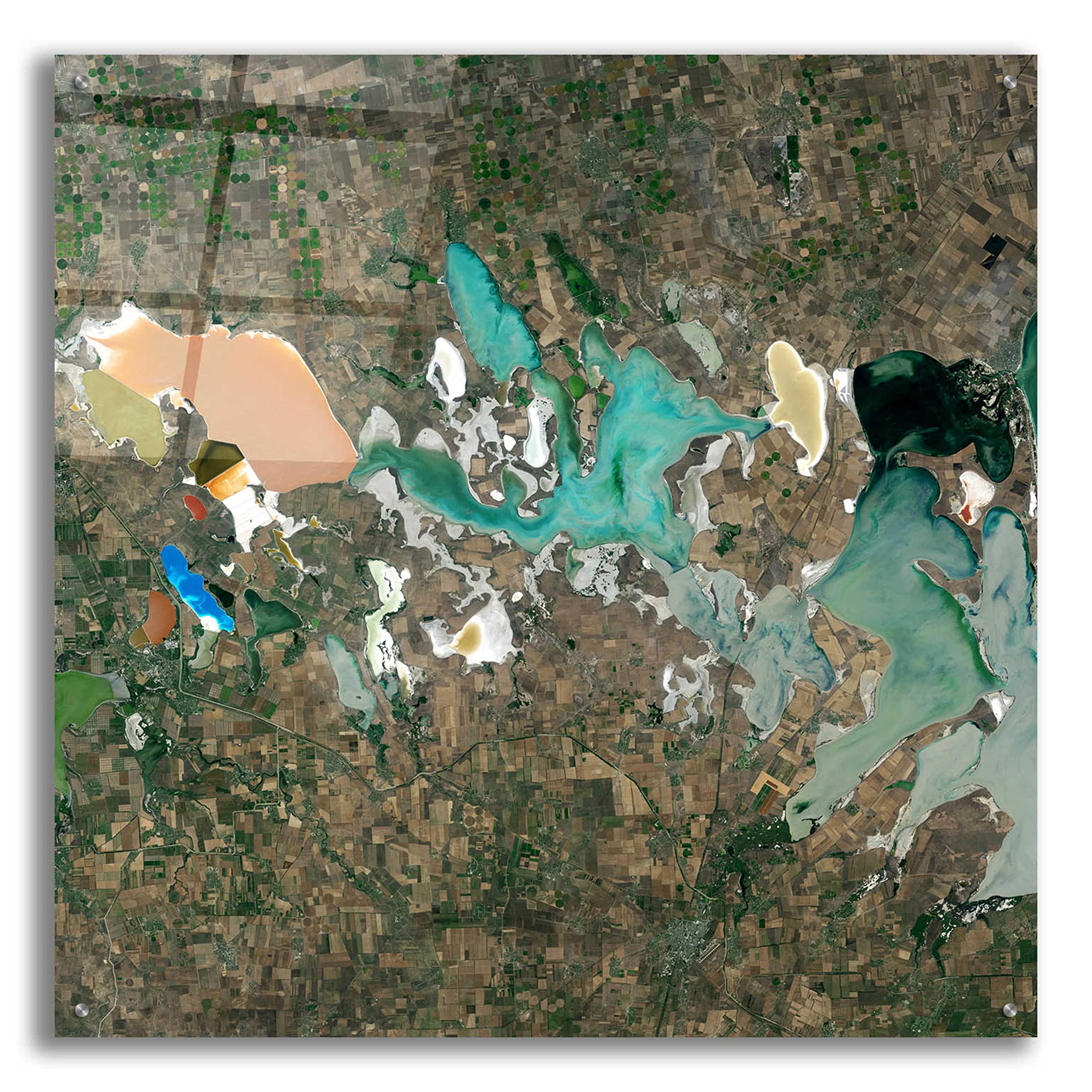 Epic Art 'Earth as Art: Putrid Sea' - 36x36 Inch Modern Acrylic Glass Wall Decor - Stunning Home & Office Wall Art for Living Room, Bedroom or Gallery Display