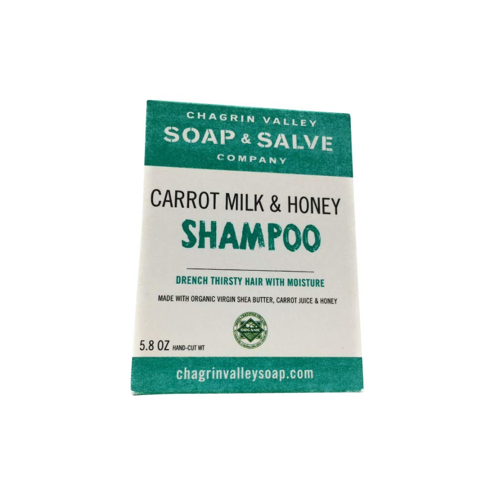 Organic Natural Shampoo Bar by Chagrin Valley - Carrot Milk & Honey for Dry Hair (1 Bar) | Vegan, Sulfate-Free Hair Care for Travel & Eco-Friendly Bathroom