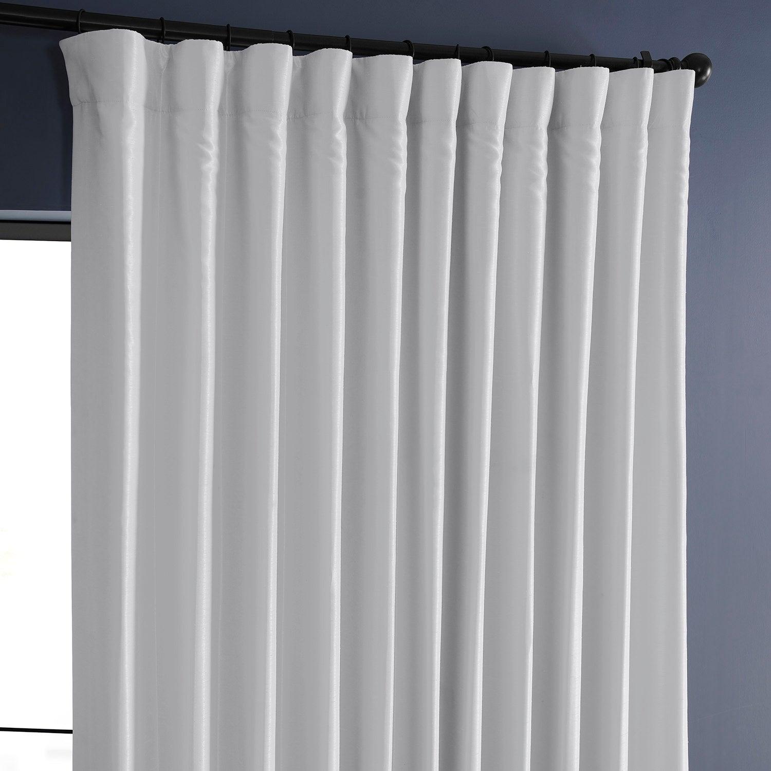 Extra Wide Vintage Textured Faux Dupioni Silk Blackout Curtains for Living Room & Bedroom - Thermal Insulated Noise Reducing Window Drapes
