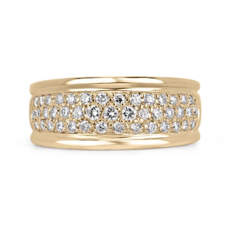 0.50tcw 18K Yellow Gold Round Brilliant Cut Diamond Cluster Ring for Men & Women - Perfect for Engagement, Wedding, Anniversary & Everyday Wear
