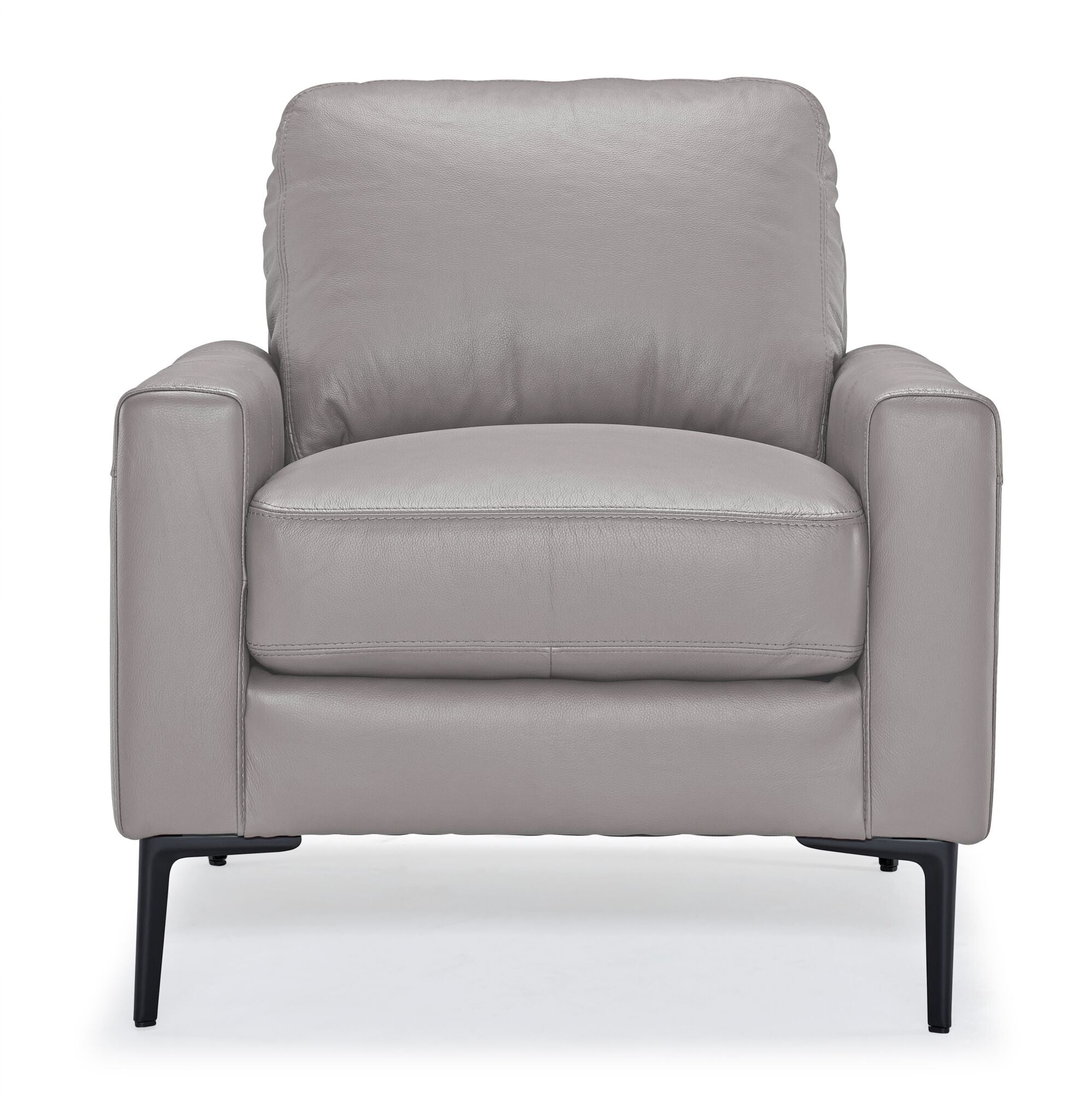 Premium Chito Leather Chair in Cloud Grey - Modern & Comfortable Living Room Seating for Home & Office
