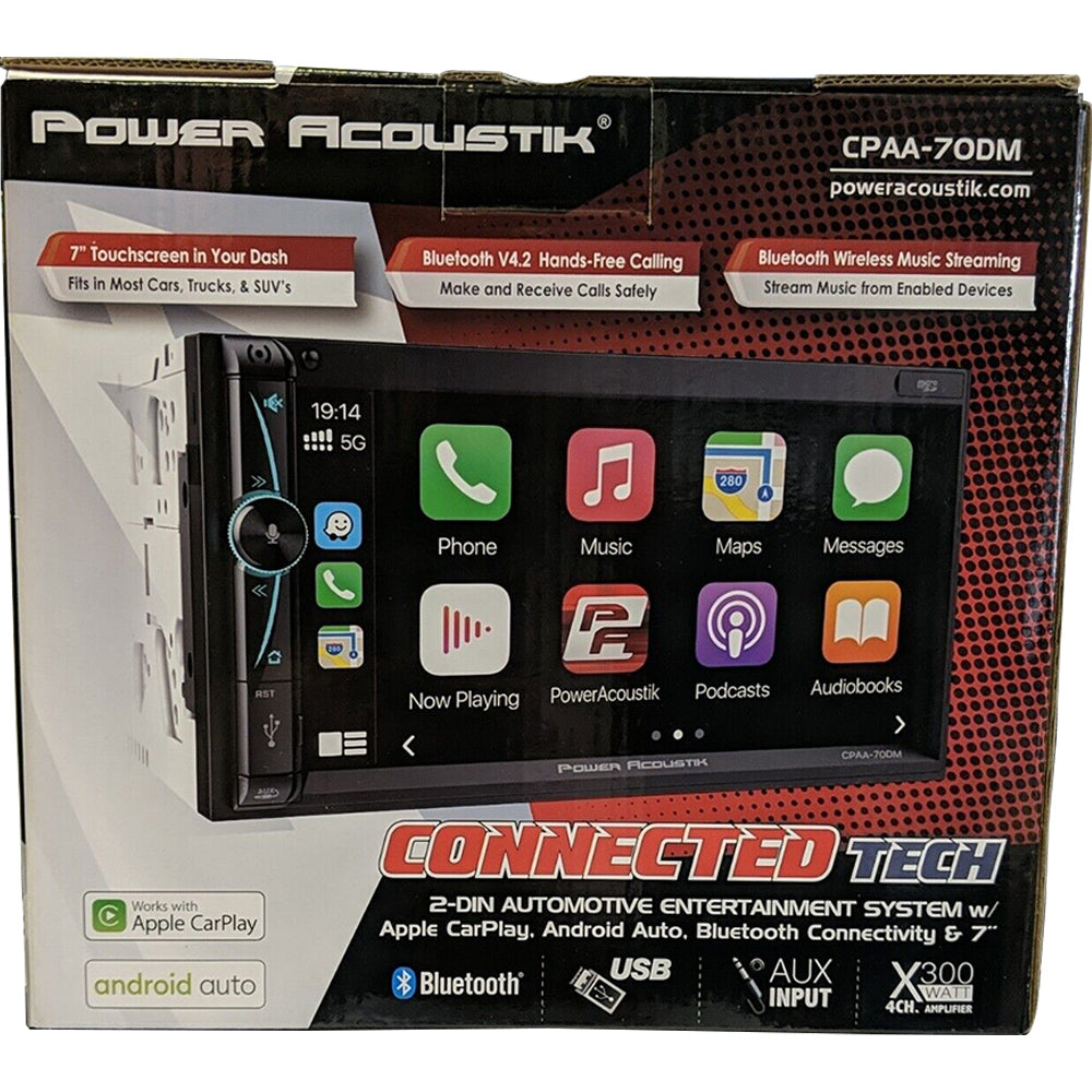 Power Acoustik CPAA 70DM 7 Inch Digital Multimedia Car Stereo Head Unit with Bluetooth, USB, AM/FM Radio - Perfect for Car Audio Upgrades & Road Trips
