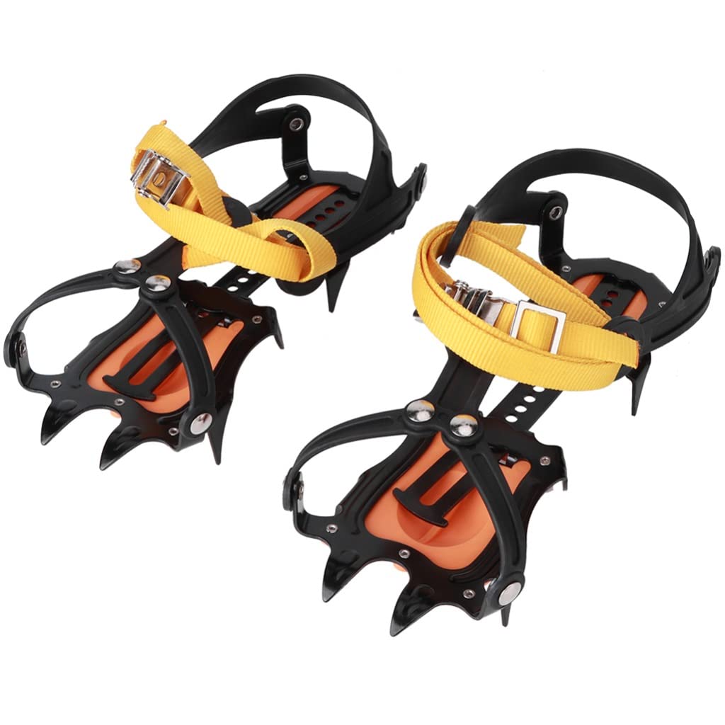 JYDBRT 10-Point Adjustable Ice Crampons - Professional Anti-Slip Snow Spikes for Winter Hiking, Mountaineering & Outdoor Climbing | Perfect for Icy Trails, Snowy Terrains & Slippery Surfaces