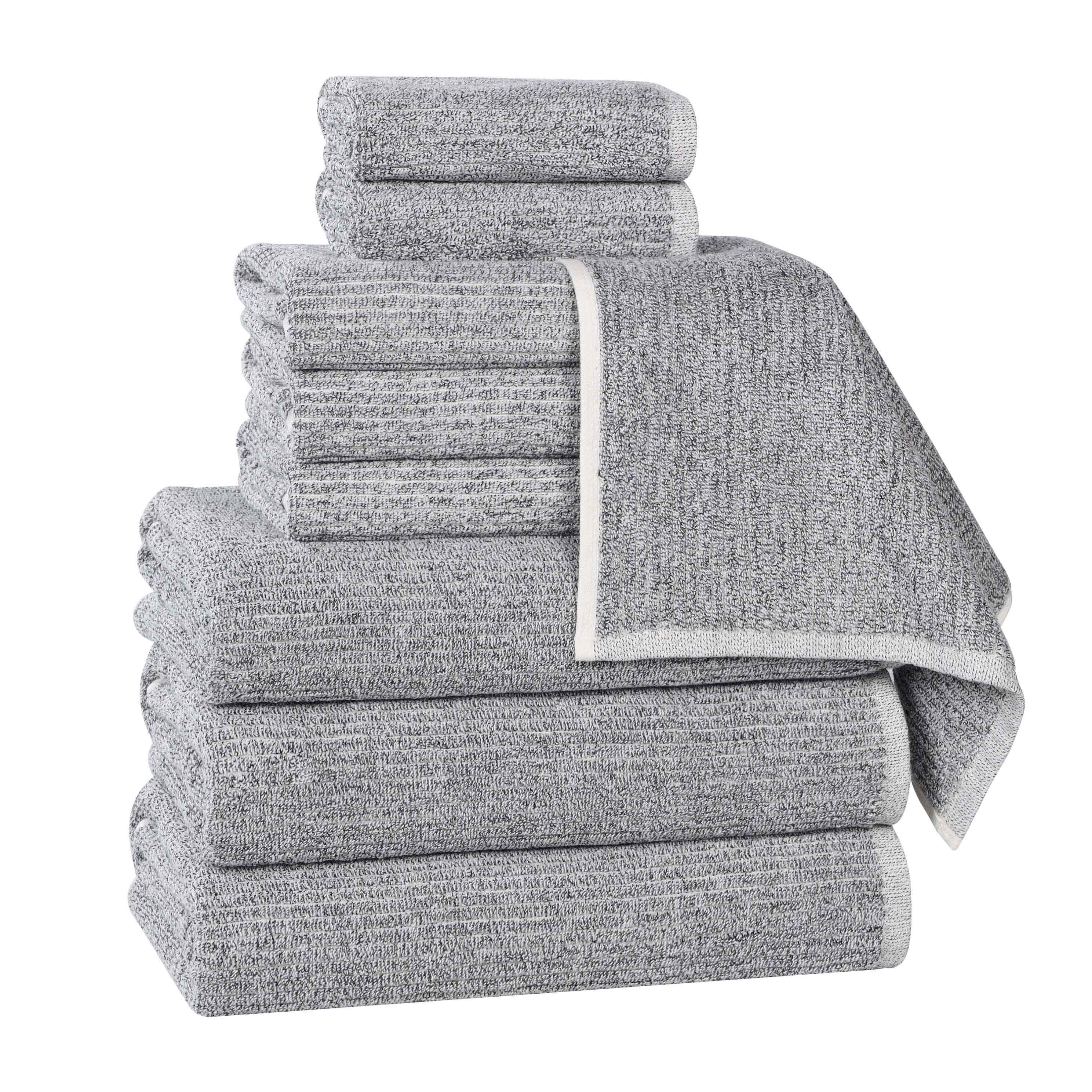 Premium 9-Piece Cotton Blend Ribbed Towel Set - Soft, Absorbent & Durable Bath Towels for Spa, Gym, and Beach Use