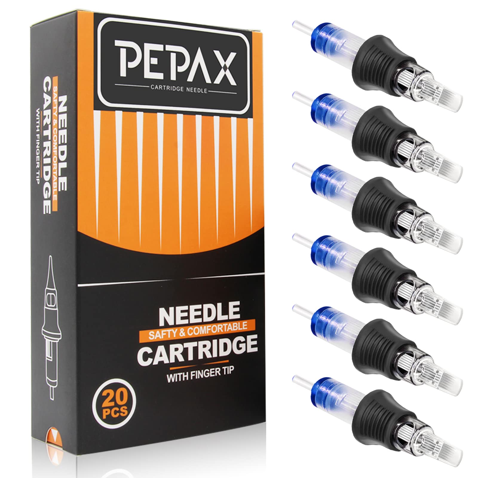 20Pcs Disposable Tattoo Needles Cartridge - Standard 9M1 Needles for Cartridge Tattoo Pen Machine with Finger Ledge (1209M1) | Professional Tattoo Supplies for Artists & Beginners | Perfect for Lining, Shading & Coloring