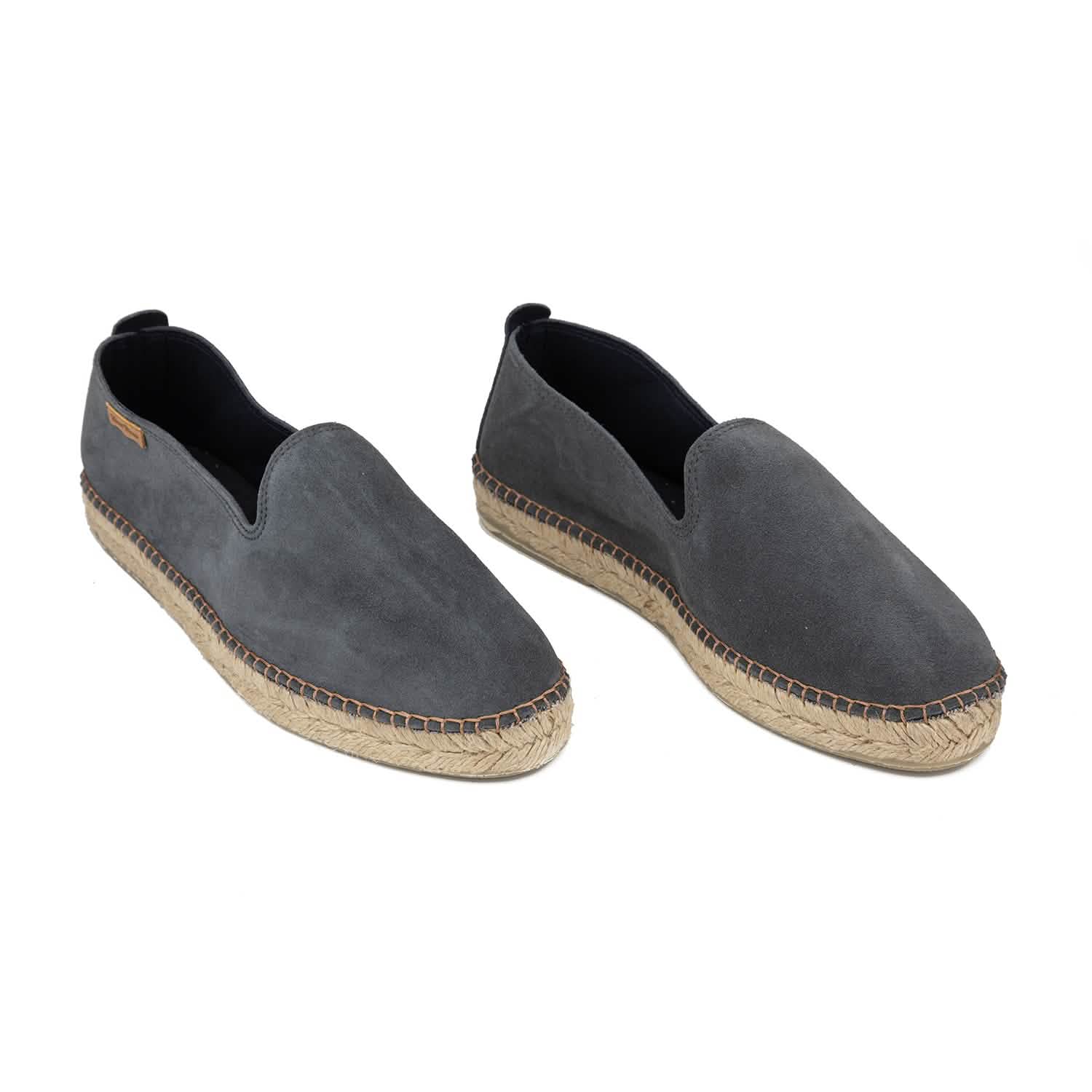 Men's Plain Suede Leather Espadrilles - Comfortable Casual Summer Shoes for Beach, Walking & Outdoor Activities