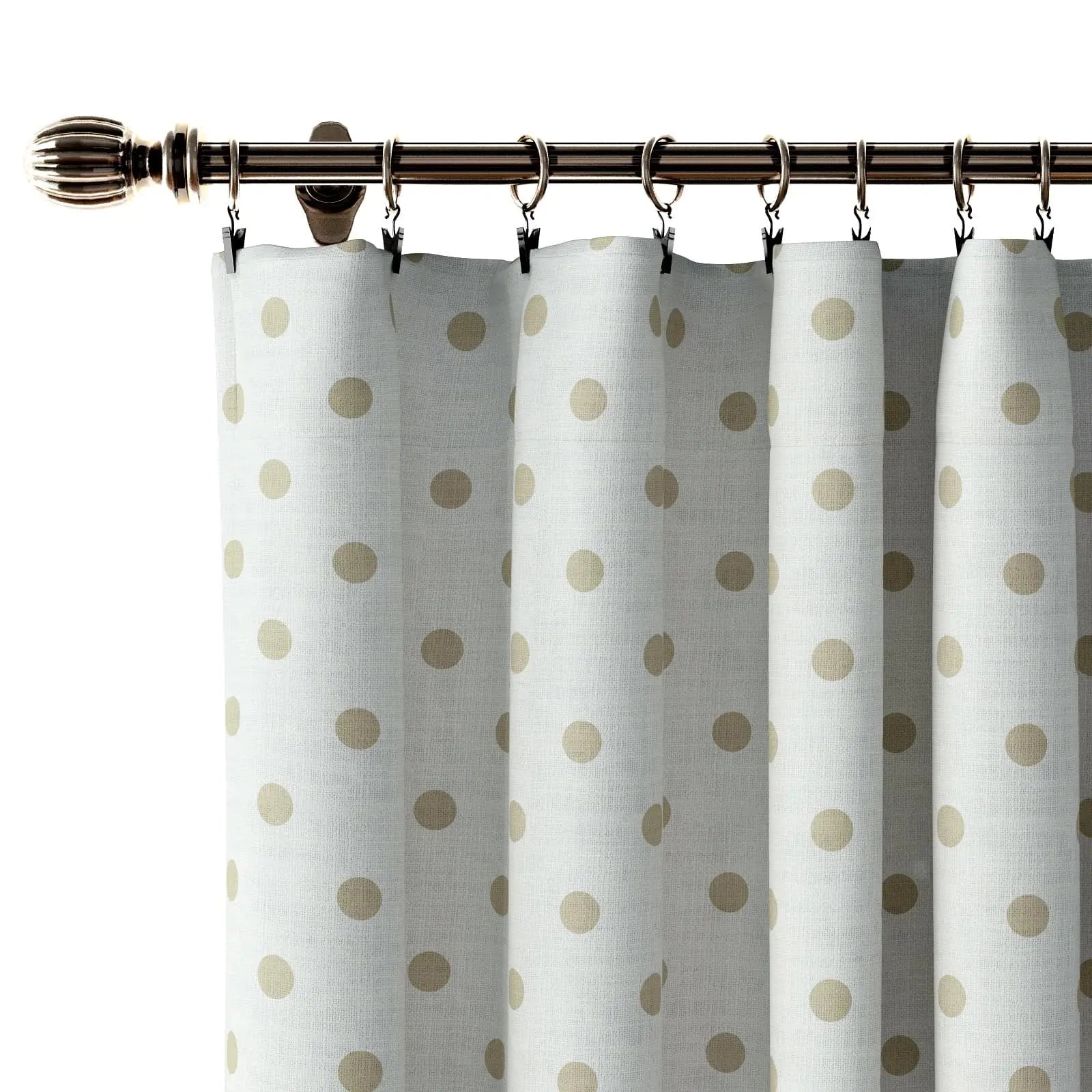 Stefana Silver Print Linen Curtains - Soft Top Blackout Drapes for Living Room & Bedroom Window Treatments