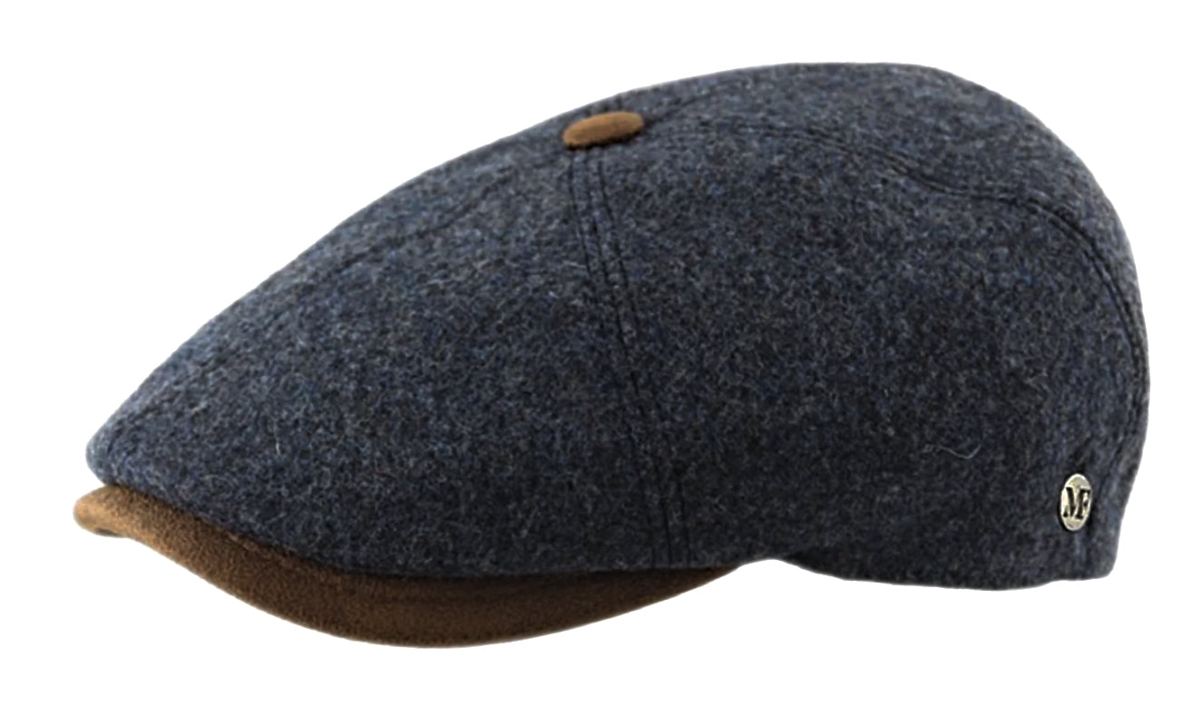 Premium M Flechet Virgin Wool 6-Panel Baker Boy Cap in Blue - Stylish Vintage Hat for Men & Women | Perfect for Fall, Winter & Outdoor Activities