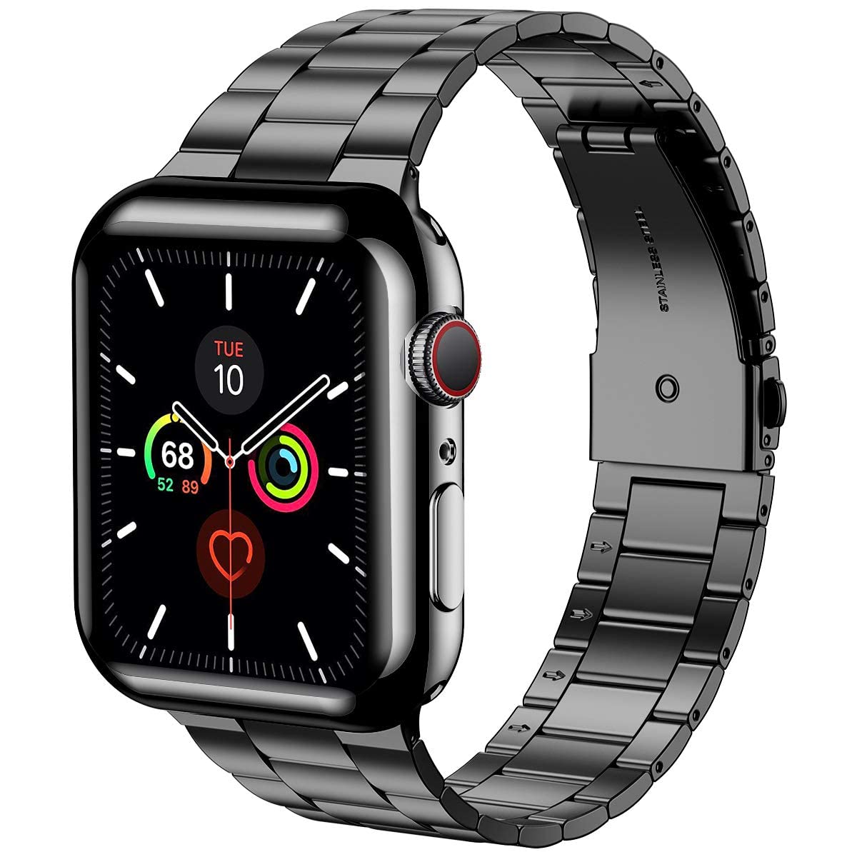 Premium Stainless Steel Apple Watch Band Compatible with Apple Watch Ultra 49mm 46mm 45mm 44mm 42mm 38mm 40mm 41mm - Durable Metal iWatch Strap with Protective Case & Screen Protector for Series 10/9/8/7/6/SE/5/4/3/2/1 - Perfect for Workouts, Business Meetings & Everyday Wear (Men & Women)