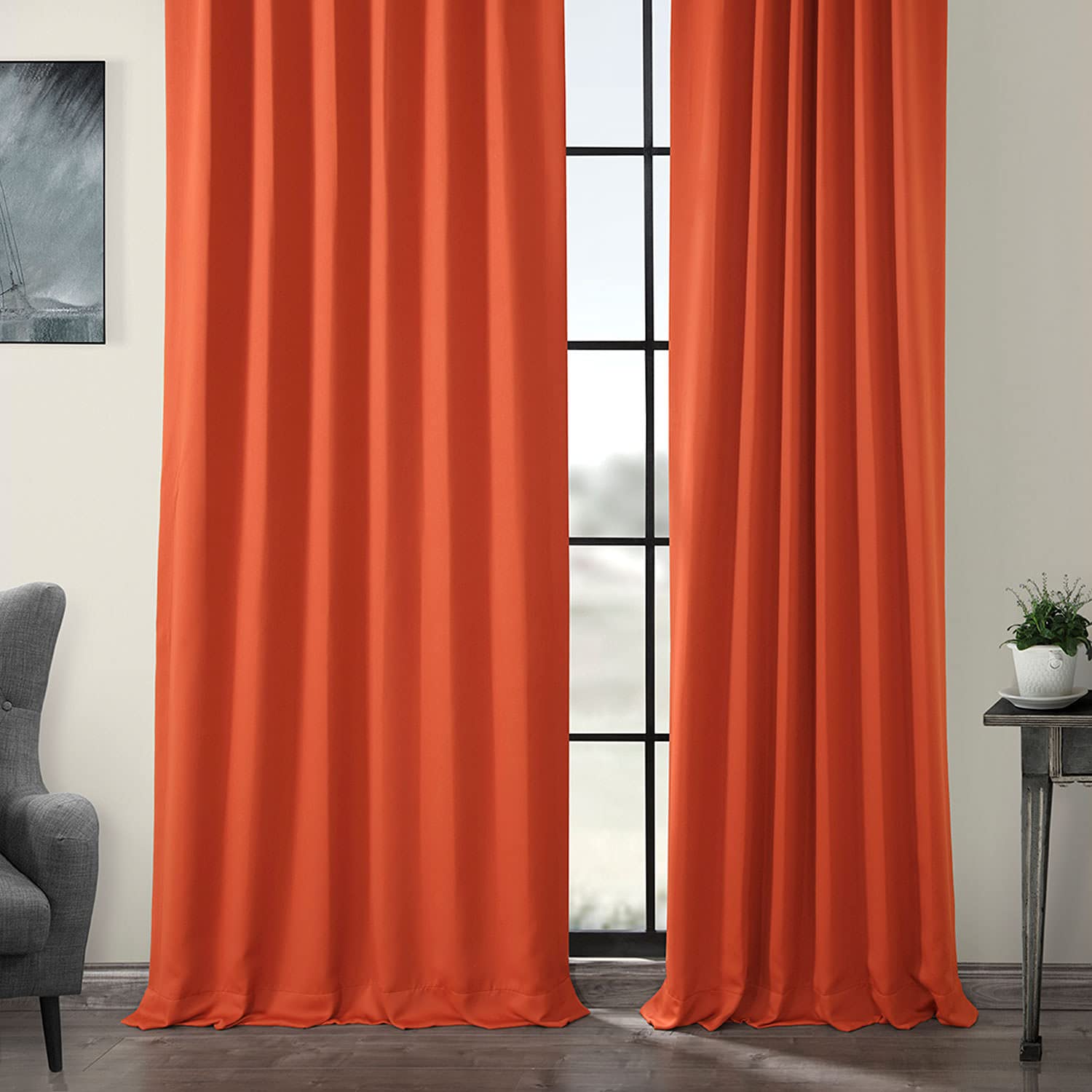 Room Darkening Curtains 84 Inches Long - Blackout Drapes for Bedroom & Living Room (1 Panel, 50x84 Inches) | HPD Half Price Drapes in Navajo Rust | Perfect for Light Control, Privacy & Home Decor