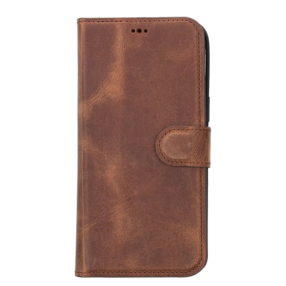 Vintage Brown Distressed Leather Wallet Case for iPhone 14 Pro Max - Slim Protective Phone Cover with Card Holder - Perfect for Everyday Use, Travel & Business (iPhone 14 Pro Max)