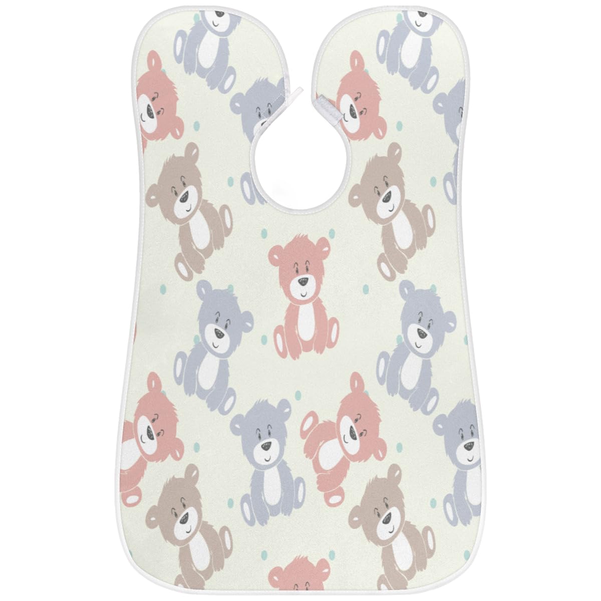 Cartoon Bear Polka Dot Beard Bib for Men - Non-Stick Shaving Apron with Suction Cups, Hair Catcher Cape for Grooming - Perfect Birthday Gift for Husband & Dad (Great for Barbershops, Home Shaving & Beard Care)