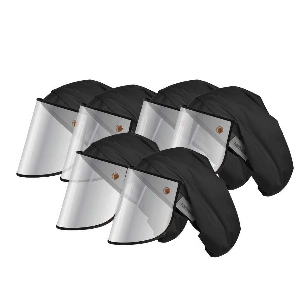 Hairbrella Pro XL Scrub Cap with Face Shield - 6 Pack Surgical Bouffant Cap for Nurses & Doctors (Buy 5 Get 1 Free) - Ideal for Hospitals, Clinics & Medical Professionals