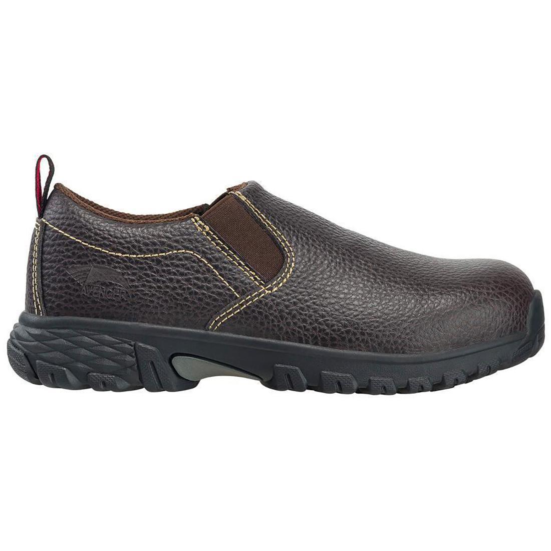 Flight Women's SD10 Alloy Toe Slip-On Work Shoes - Brown | Comfortable & Safety Certified for Construction, Warehouse & Industrial Work