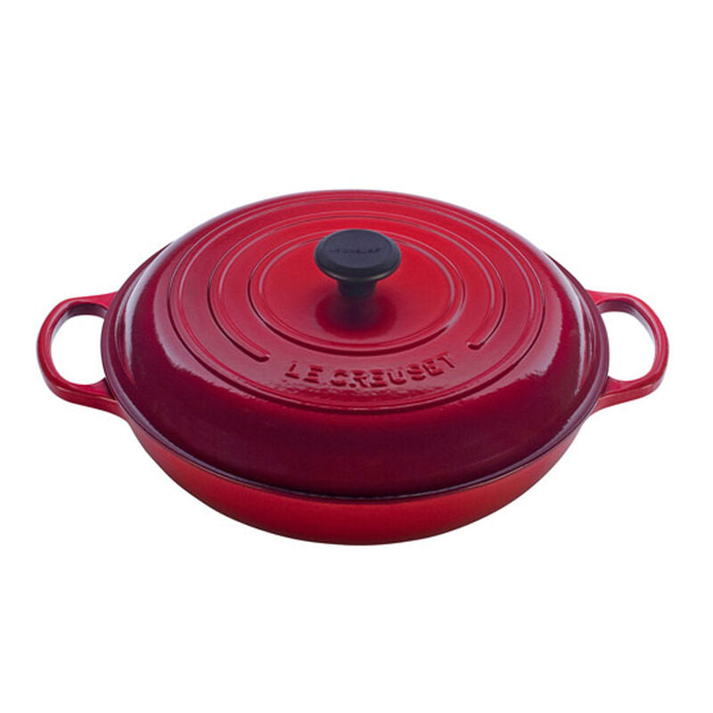 Le Creuset 4.7 Quart Cerise Enameled Cast Iron Braiser - Perfect for Slow Cooking, Searing & Oven-to-Table Serving