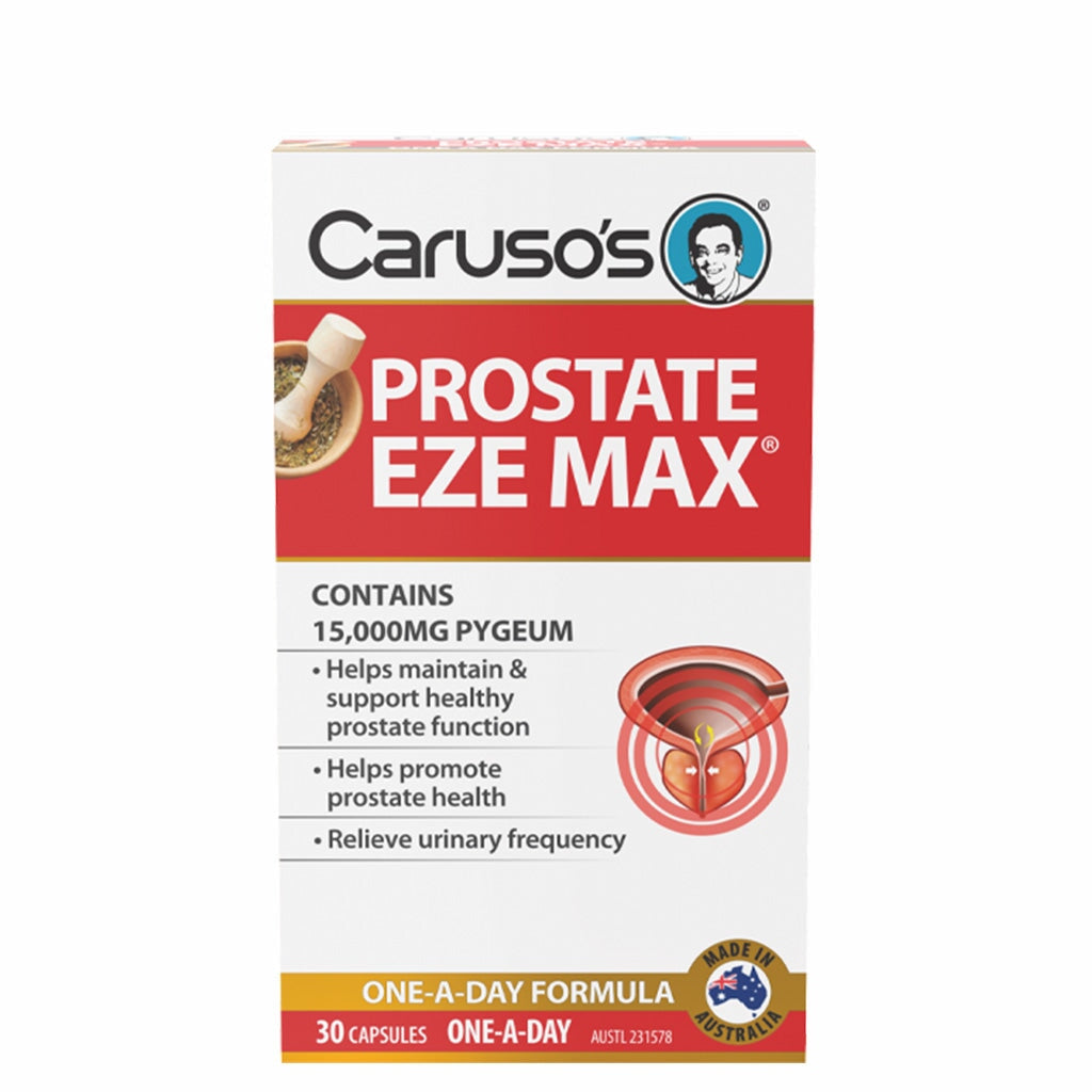 Carusos Prostate Eze Max Supplement - Advanced Prostate Support for Men - Promotes Urinary & Prostate Health - Ideal for Active Lifestyles & Daily Wellness Routine