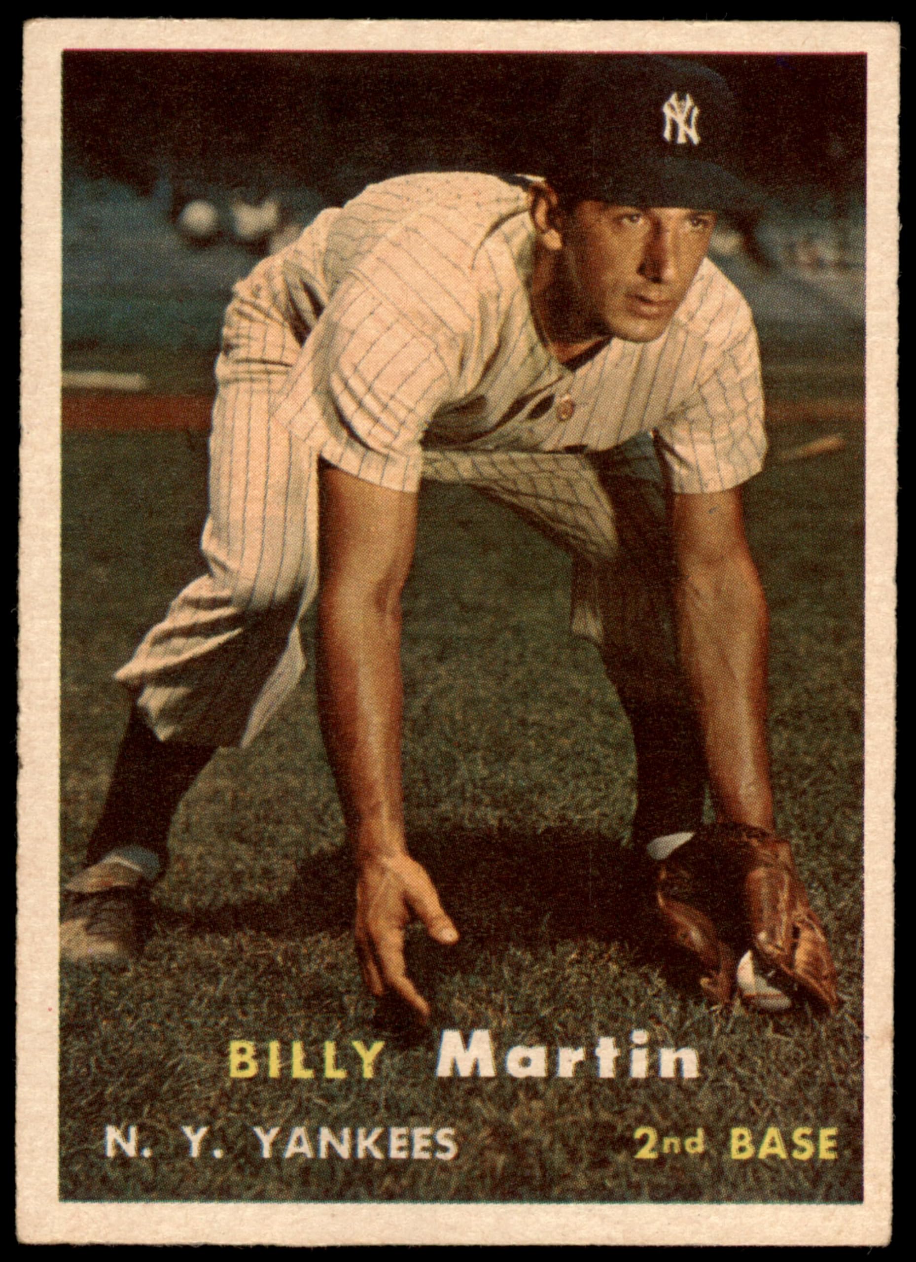 1957 Topps #62 Billy Martin New York Yankees Baseball Card - EX Condition - Vintage MLB Collectible for Sports Memorabilia Fans & Card Collectors - Perfect for Display, Trading, and Investment