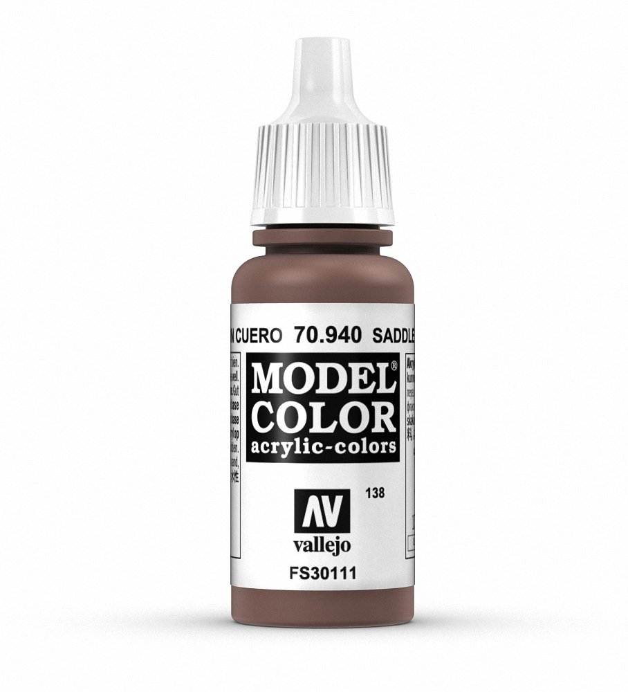 Vallejo Saddle Brown Acrylic Paint - 17ml Bottle for Miniature Models, Warhammer, and DIY Crafts | Perfect for Hobbyists and Artists