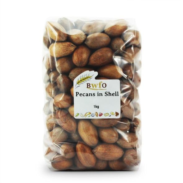 Organic Whole Pecans in Shell - 1kg Bulk | Raw, Unsalted, Non-GMO | Perfect for Baking, Snacking & Holiday Gifts