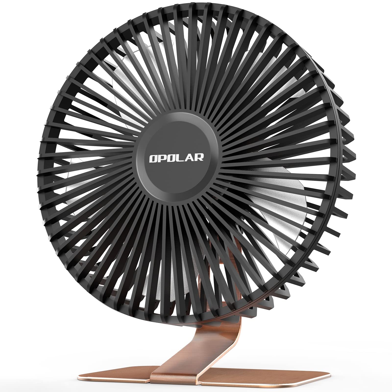 6 Inch USB Desk Fan - Upgraded Strong Airflow, 4 Speed Settings, Ultra Quiet Office Table Fan with 90° Adjustable Tilt, 4.9ft Power Cord (Brown) - Perfect for Home Office, Bedroom, Dorm & Workspace Cooling