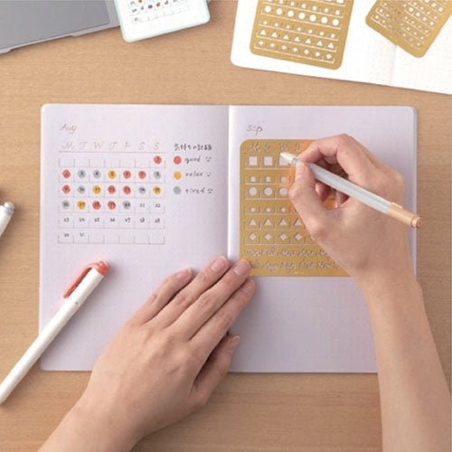 Brass Calendar Template - Midori DESIGNPHIL - Premium DIY Planner Sticker Kit for Bullet Journals, Scrapbooking & Home Office Organization