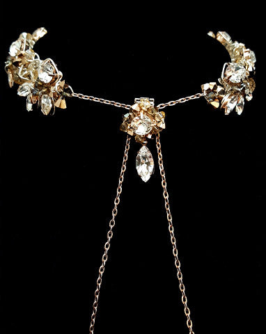 Elegant Bridal Crystal Headband with Chain & Drop Crystals – Perfect for Weddings, Prom & Formal Events | Tiivel by Kezani