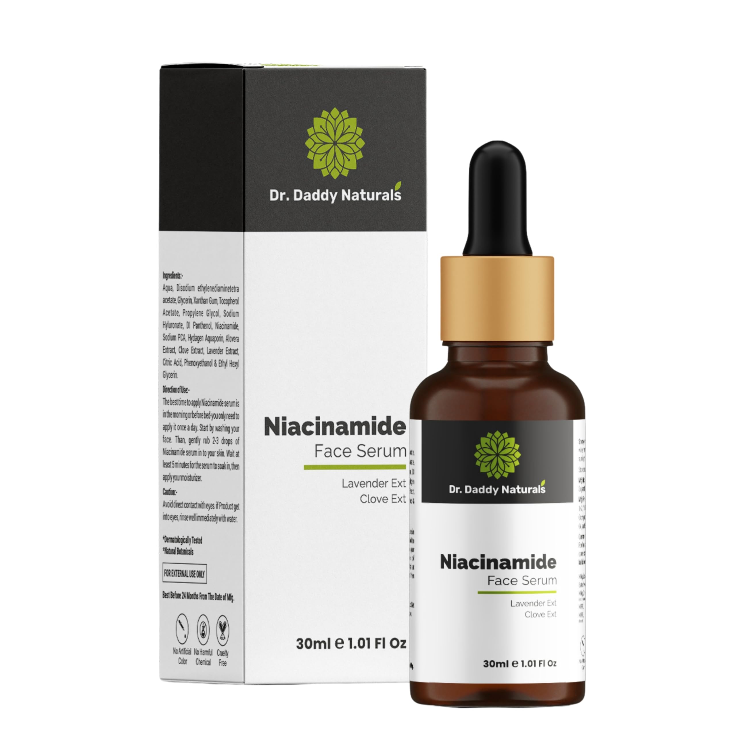 Dr. Daddy Naturals Niacinamide Face Serum 30ml - Dark Spot Corrector for Hyperpigmentation, Brightening & Even Skin Tone | Daily Skincare for Glowing Complexion