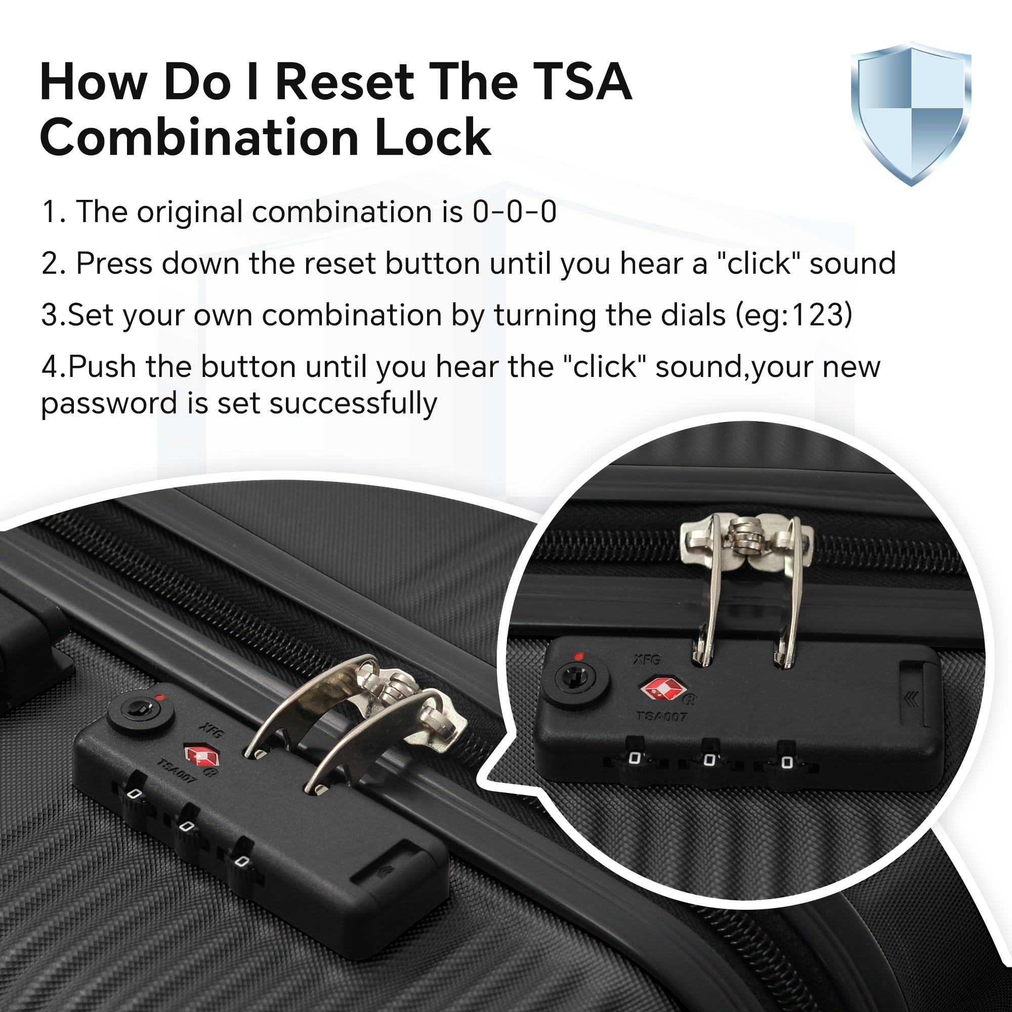 HOUAGI 4-Piece Hardside Luggage Set with Spinner Wheels & TSA Locks - Lightweight Suitcases for Men & Women (12in, 20in, 24in, 28in) Black - Perfect for Travel, Business Trips & Vacations