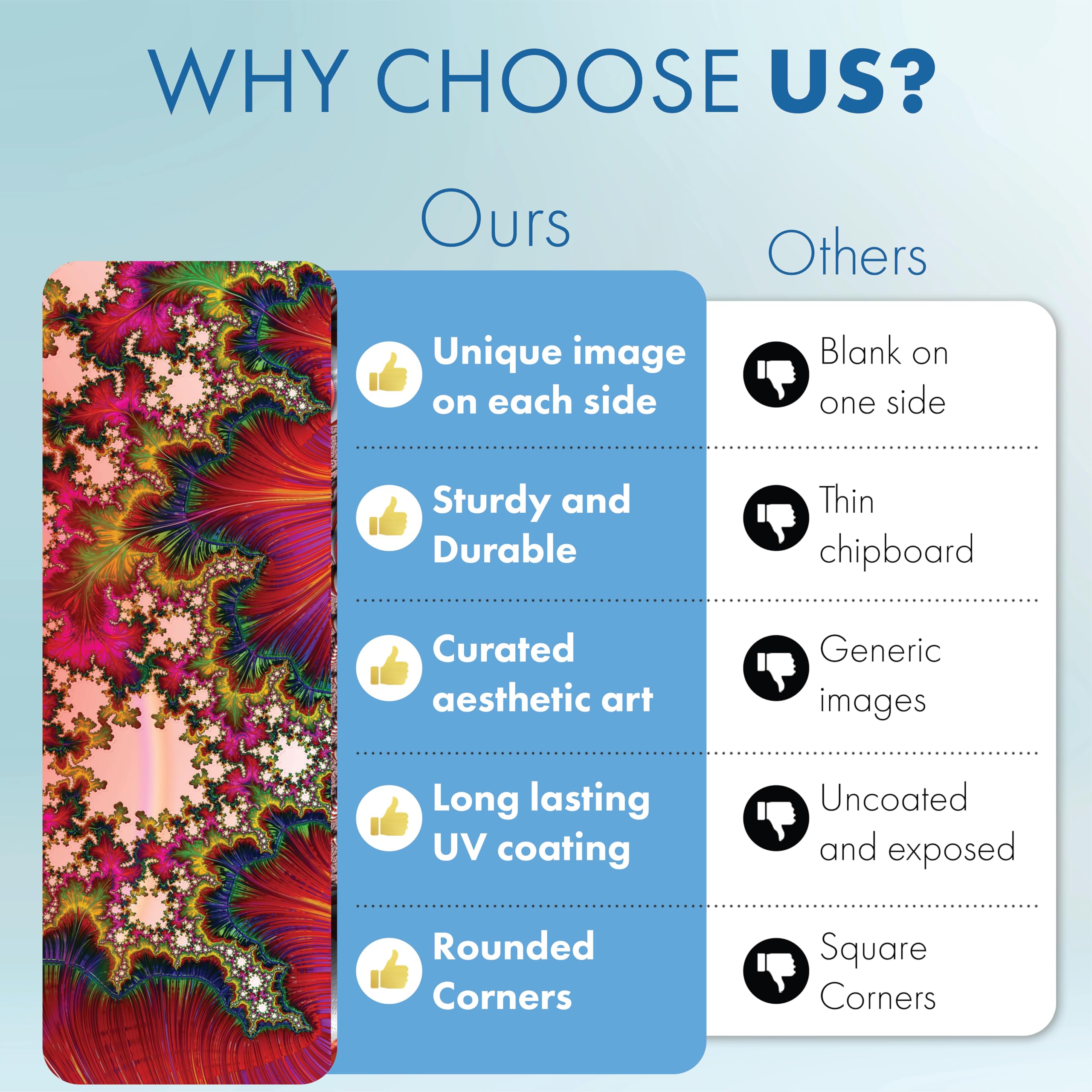 Fractal Unique Bookmarks for Book Lovers - Stylish Book Markers for Women & Men - Aesthetic Bookmark Set for Students & Kids - Bulk Fun Bookmarks for Classroom Gifts & Reading Accessories - Perfect for Book Clubs, School Supplies & Reading Enthusiasts by Livin Harmony