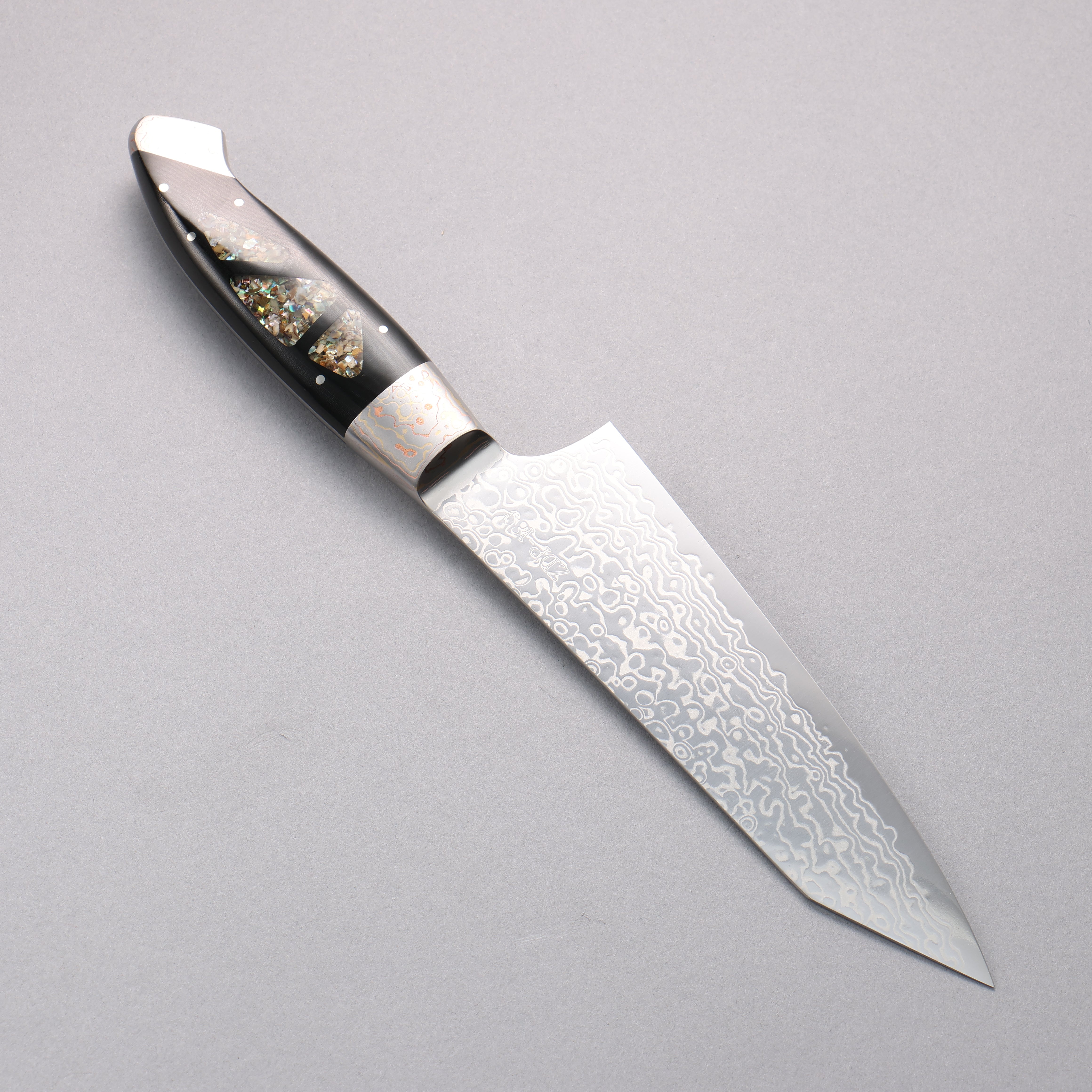 Premium Kajin ZDP-189 Damascus Steel Bunka Knife 165mm with Abalone Inlay Handle - Japanese Kitchen Knife for Professional Chefs & Home Cooking, Perfect for Slicing, Dicing & Precision Vegetable Cutting