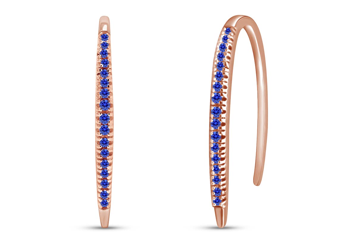 14k Gold Over Sterling Silver Round Cut Simulated Birthstone Bar Hoop Earrings for Women - Perfect for Birthdays, Anniversaries & Everyday Elegant Wear