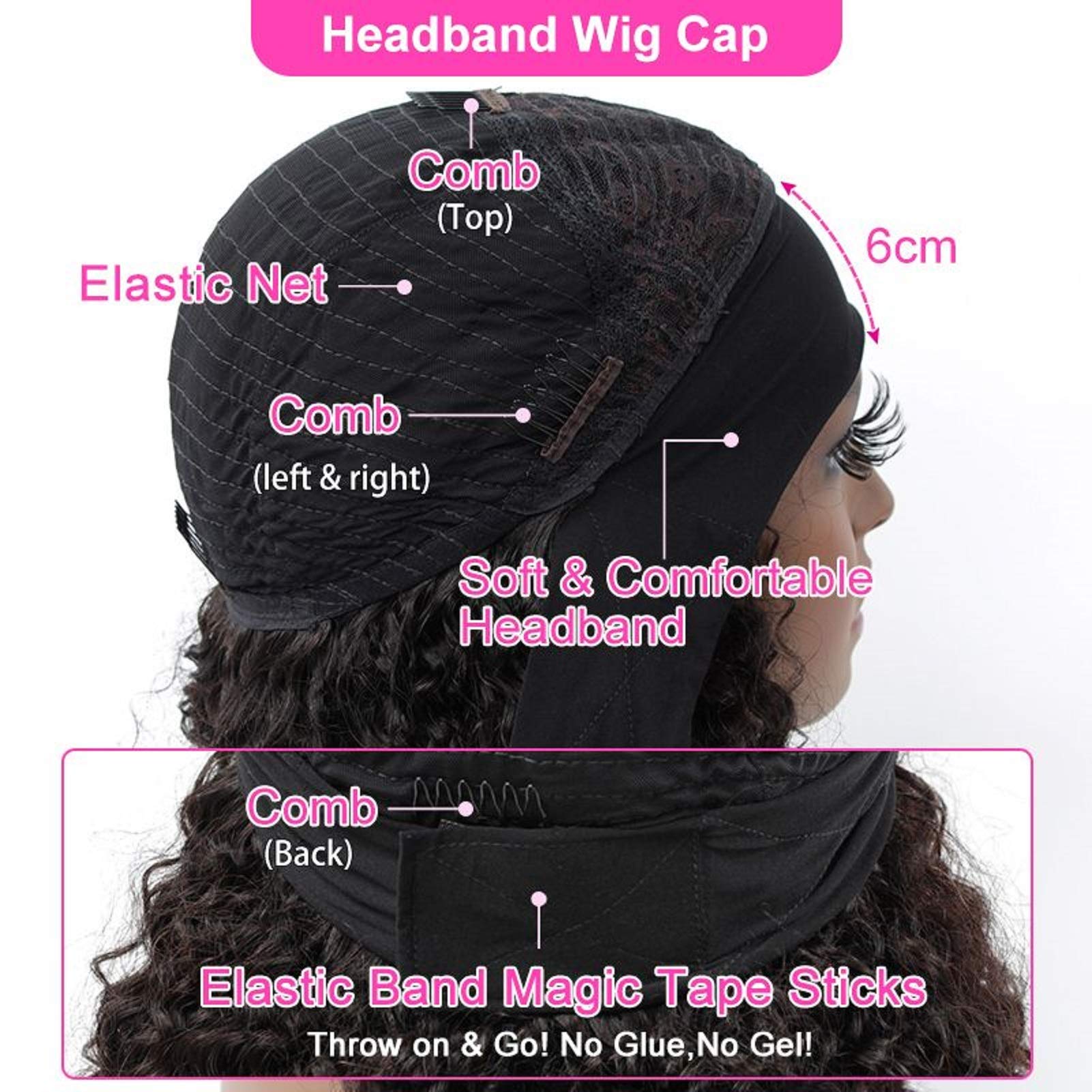 22 Inch Brazilian Virgin Human Hair Wigs for Black Women - Water Wave Curly Machine Made Glueless No Lace Front Wig | Perfect for Daily Wear, Parties & Special Occasions