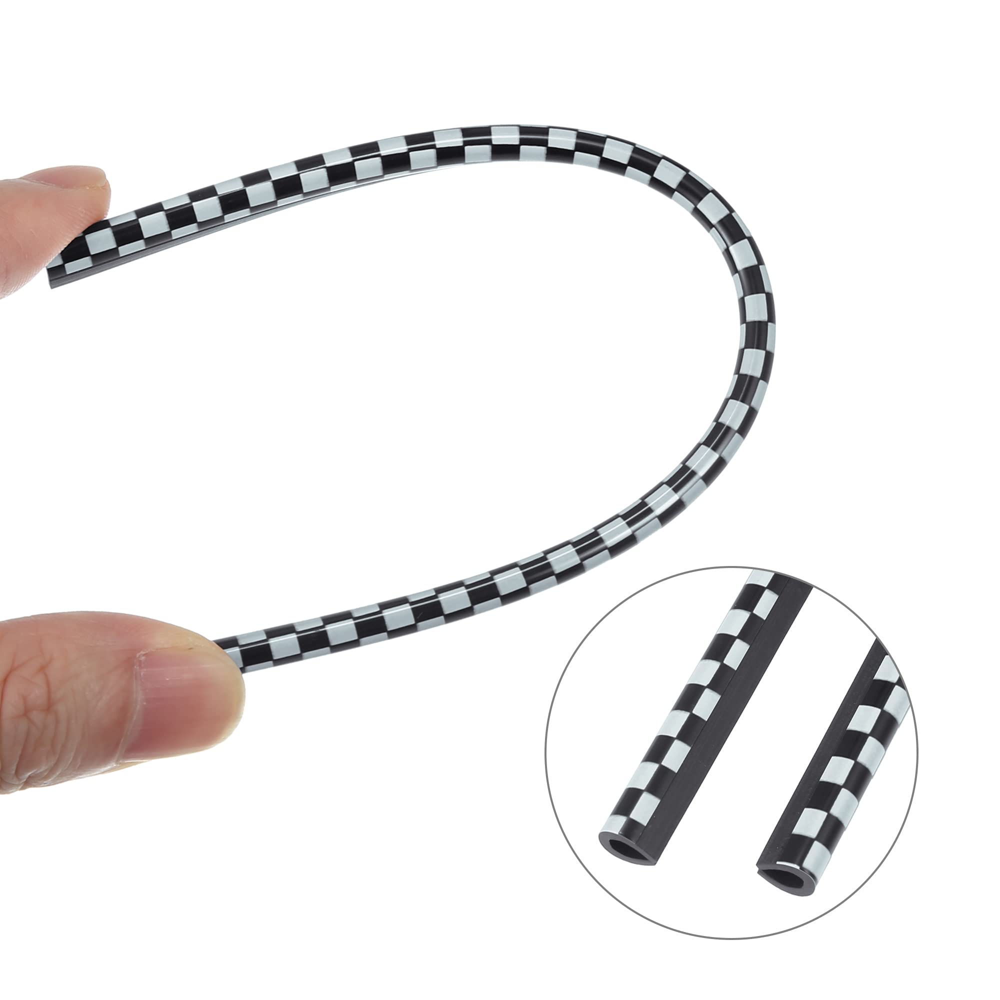 X AUTOHAUX 10-Piece Car Air Vent Decorations - Universal Fit Straight Vent Outlet Trim Strips (Black & White) | Interior Styling Accessories for Sedans, SUVs & Trucks