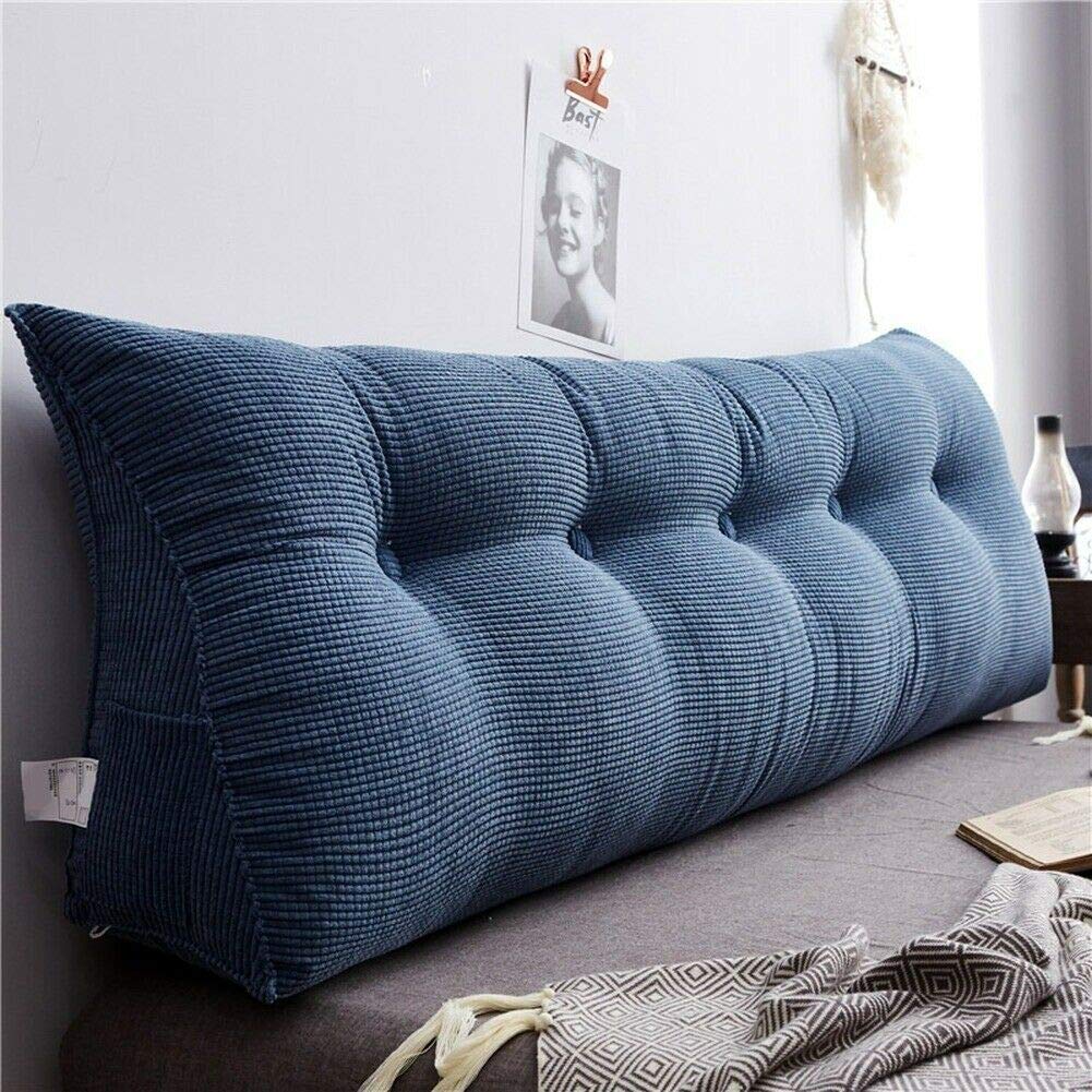 Orthopedic Triangular Wedge Cushion - Adjustable Bed Backrest & Lumbar Support Pillow with Removable Denim Blue Cover (200cm California King Size) - Perfect for Reading in Bed, Office Chair Support, Daybed Comfort & Back Pain Relief