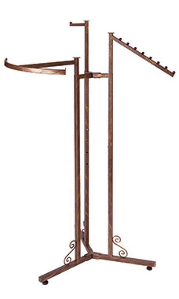 3-Way Clothes Display Rack | Adjustable 48-72 Inches | Cobblestone Finish | Perfect for Retail Stores, Boutiques & Home Closet Organization