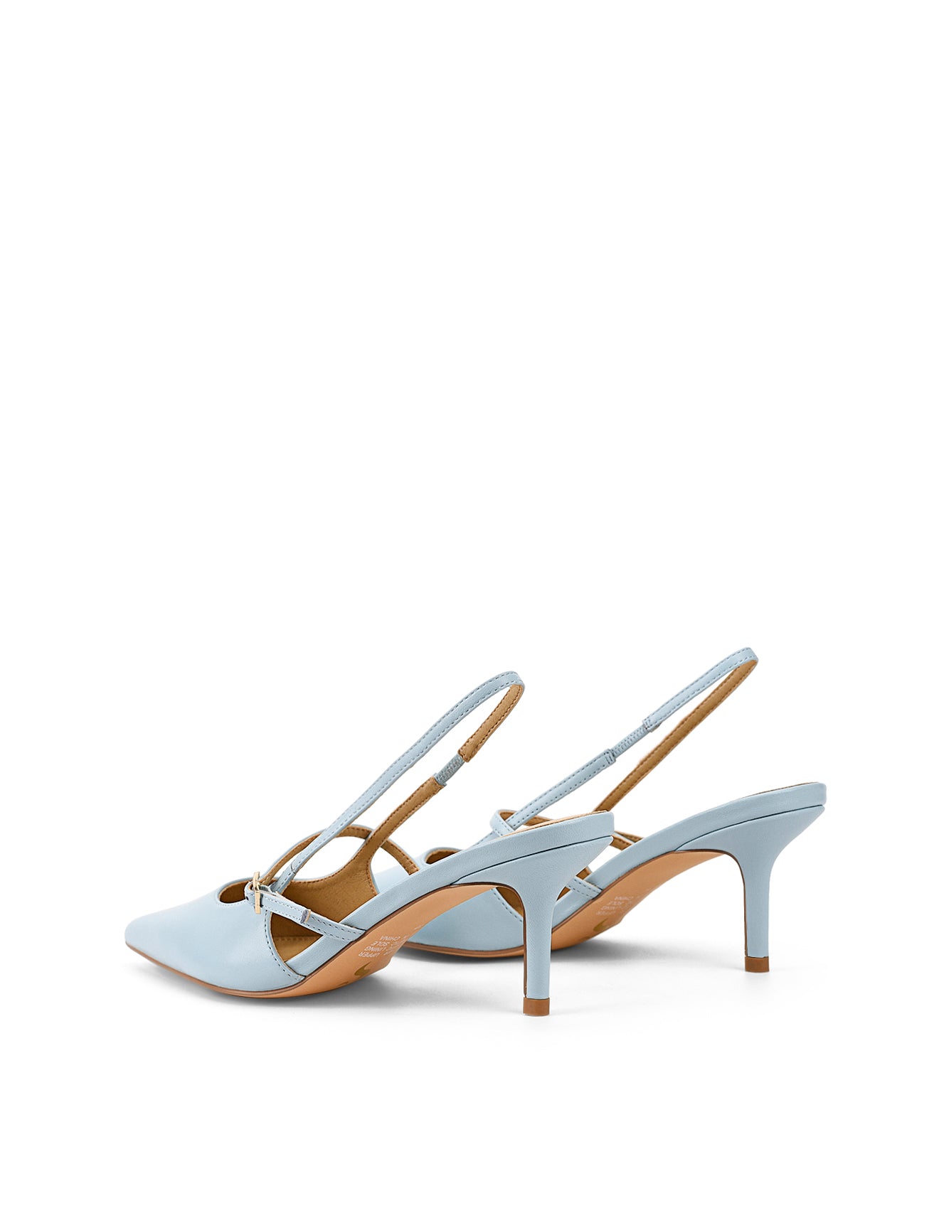 York Slingback Heel - Pale Blue Leather Women's Shoes | Comfortable & Stylish for Office, Party & Wedding Occasions
