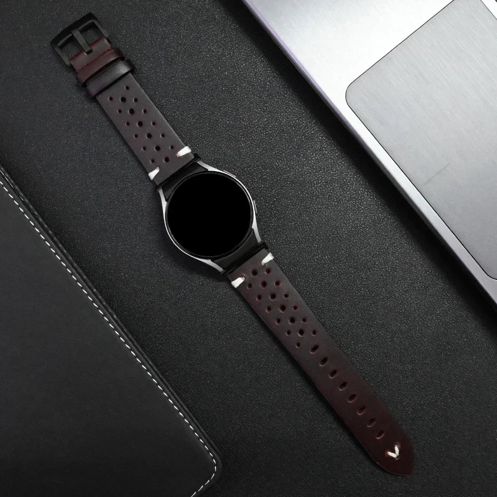 Premium Quick-Fit No-Gap Leather Watch Bands - Durable & Stylish Replacement Straps for Apple Watch, Samsung Galaxy & Fitbit - Perfect for Workouts, Office & Everyday Wear