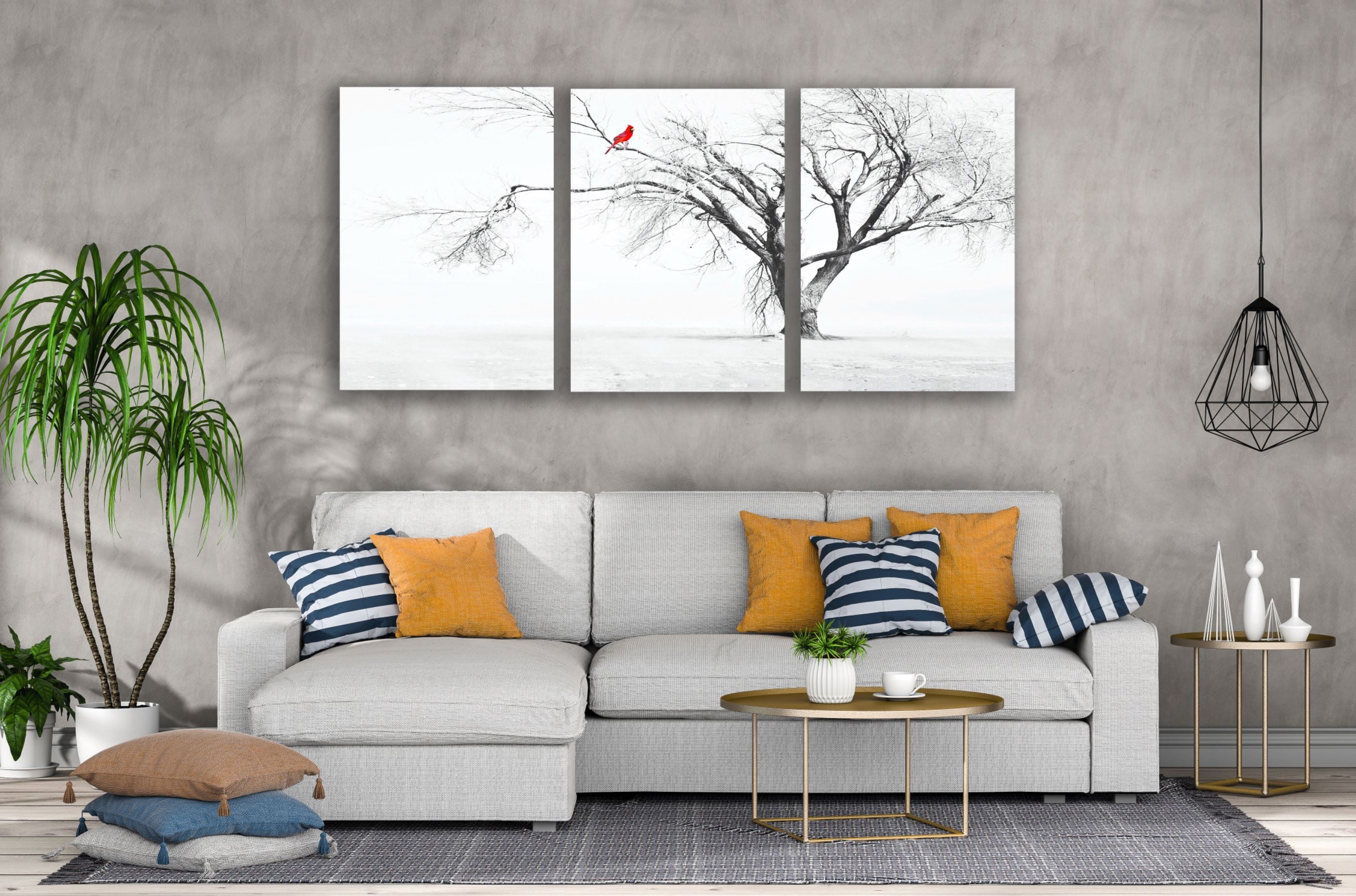 3-Piece High-Quality Australian-Made Bird on a Tree Canvas Wall Art Print - Ready to Hang for Living Room, Bedroom & Office Decor