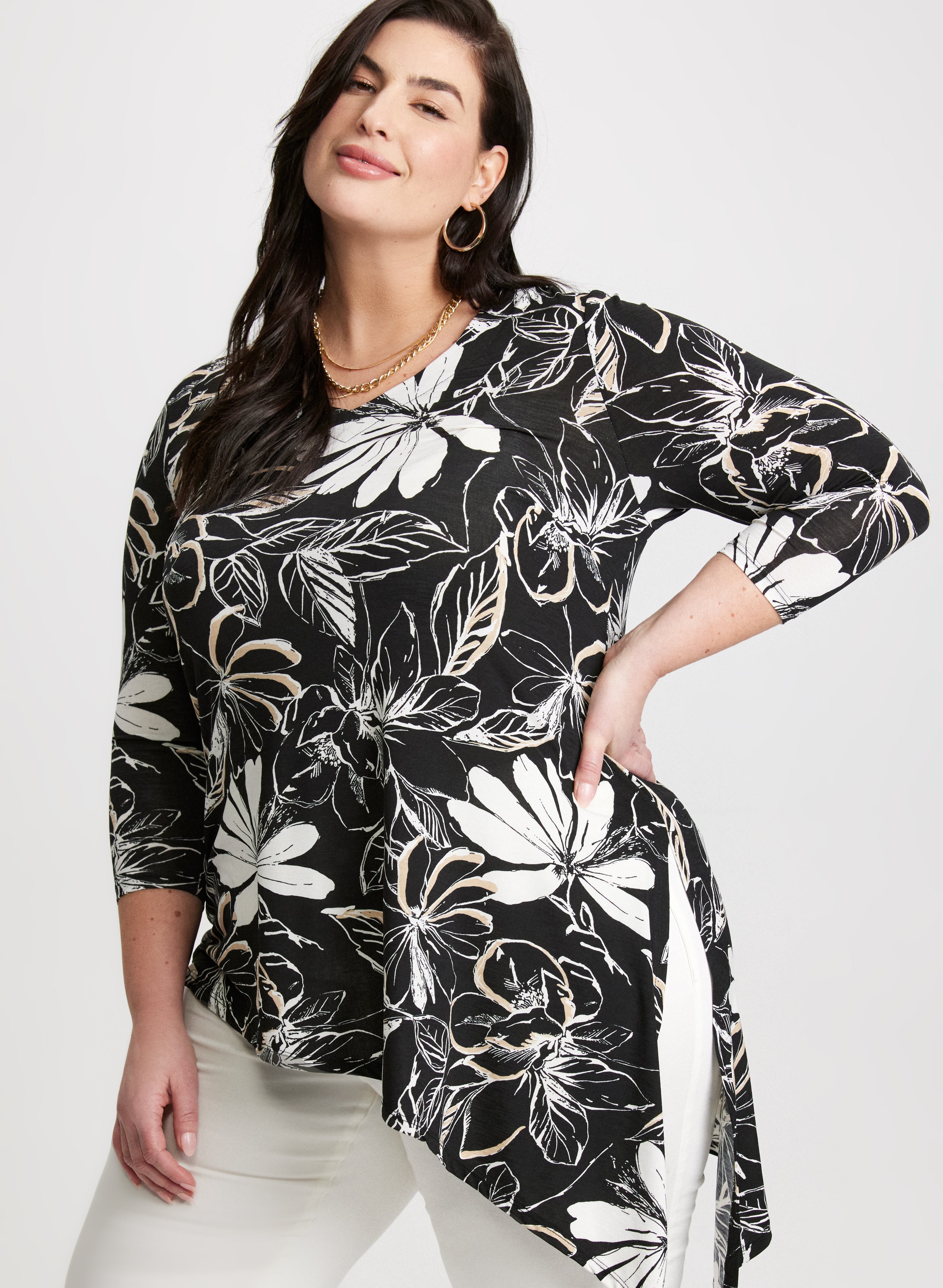 Floral Print Tie Hem Blouse for Women - Elegant Summer Tops for Casual Outings & Date Nights