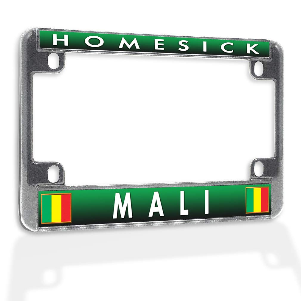 Sturdy Metal Insert Bike License Plate Frame - Weatherproof Motorcycle Accessories with Chrome Finish & 4-Hole Design for Secure Mounting | Perfect for Harley, Honda, Yamaha & Other Cruiser Bikes
