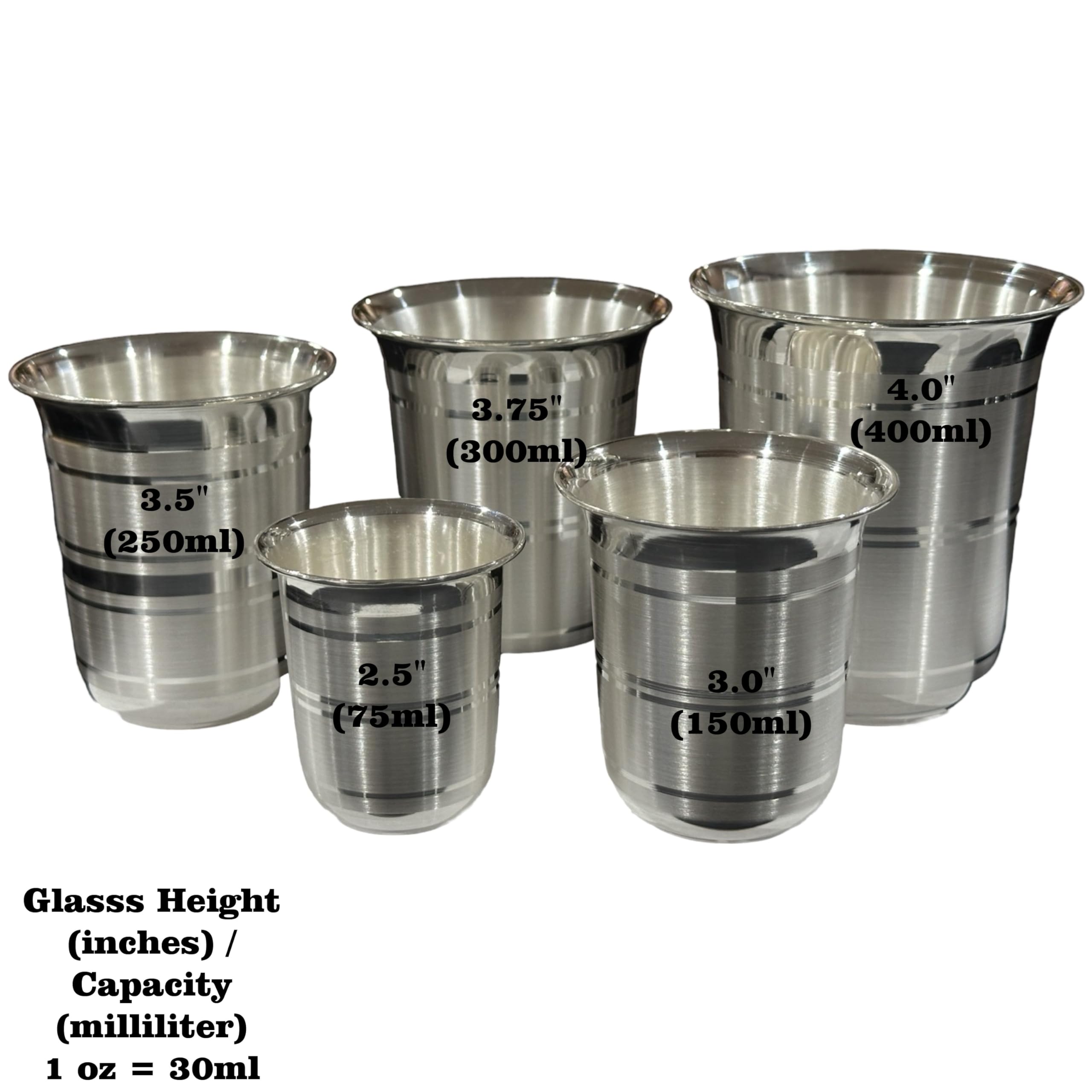 999 Pure Silver 3.0 Inch Glass & Bowl Set - Premium Drinking Cup for Whiskey, Cocktails, and Fine Liquor - Elegant Barware for Home, Parties, and Gifts