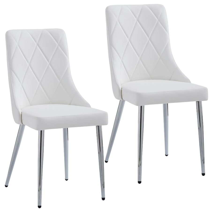 Corvus/Devo 7-Piece Dining Set - Warm Gray Table with White Chairs | Modern Kitchen & Dining Room Furniture for Family Gatherings