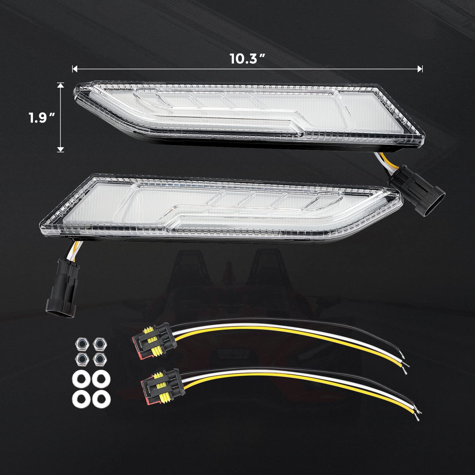 KEMIMOTO Lower Accent Light Kit for Polaris Slingshot S/SL/SLR/GT (Part #2884606) - Waterproof LED Daytime Running Lights & Turn Signals - 2PC Motorcycle Accessories for Enhanced Visibility & Style - Perfect for Night Riding & Custom Builds