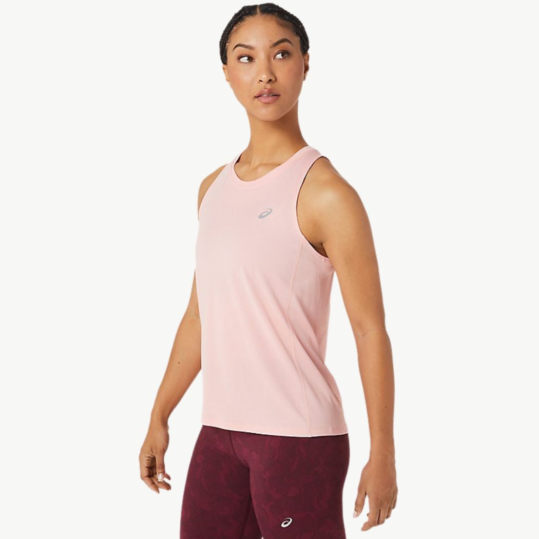 ASICS Women's Silver Running Tank Top - Lightweight Breathable Workout Shirt for Gym, Yoga & Athletic Performance