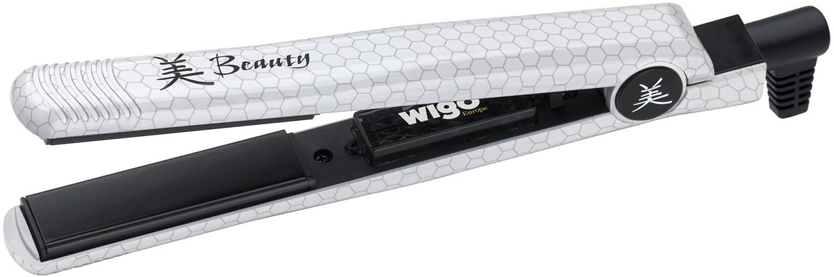 Wigo Asbstrax 1 Inch Kanji Ceramic Flat Iron Hair Straightener - Perfect for Smoothing, Styling & Creating Sleek Looks at Home or Salon